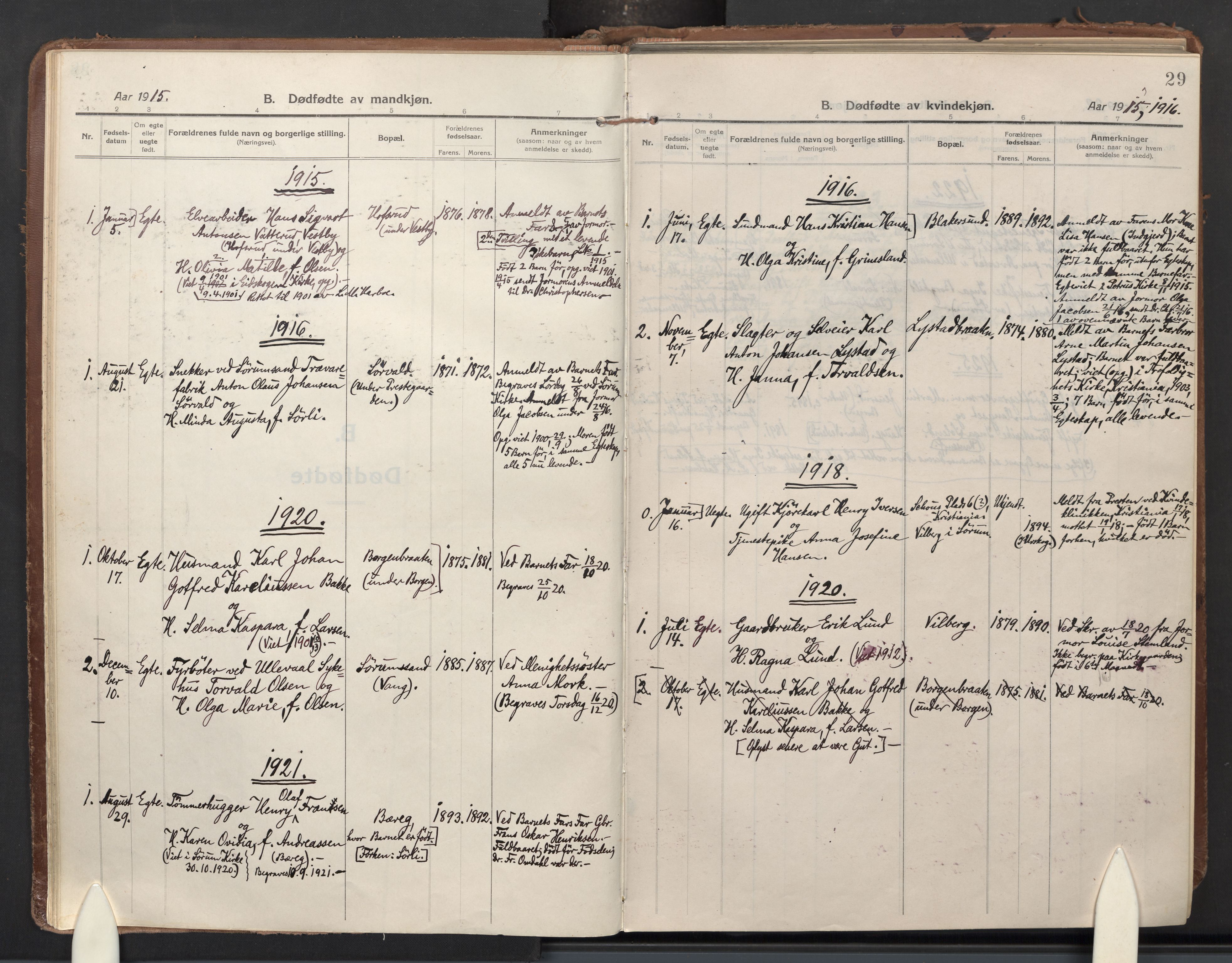 Sørum prestekontor Kirkebøker, SAO/A-10303/F/Fa/L0011: Parish register (official) no. I 11, 1915-1931, p. 29