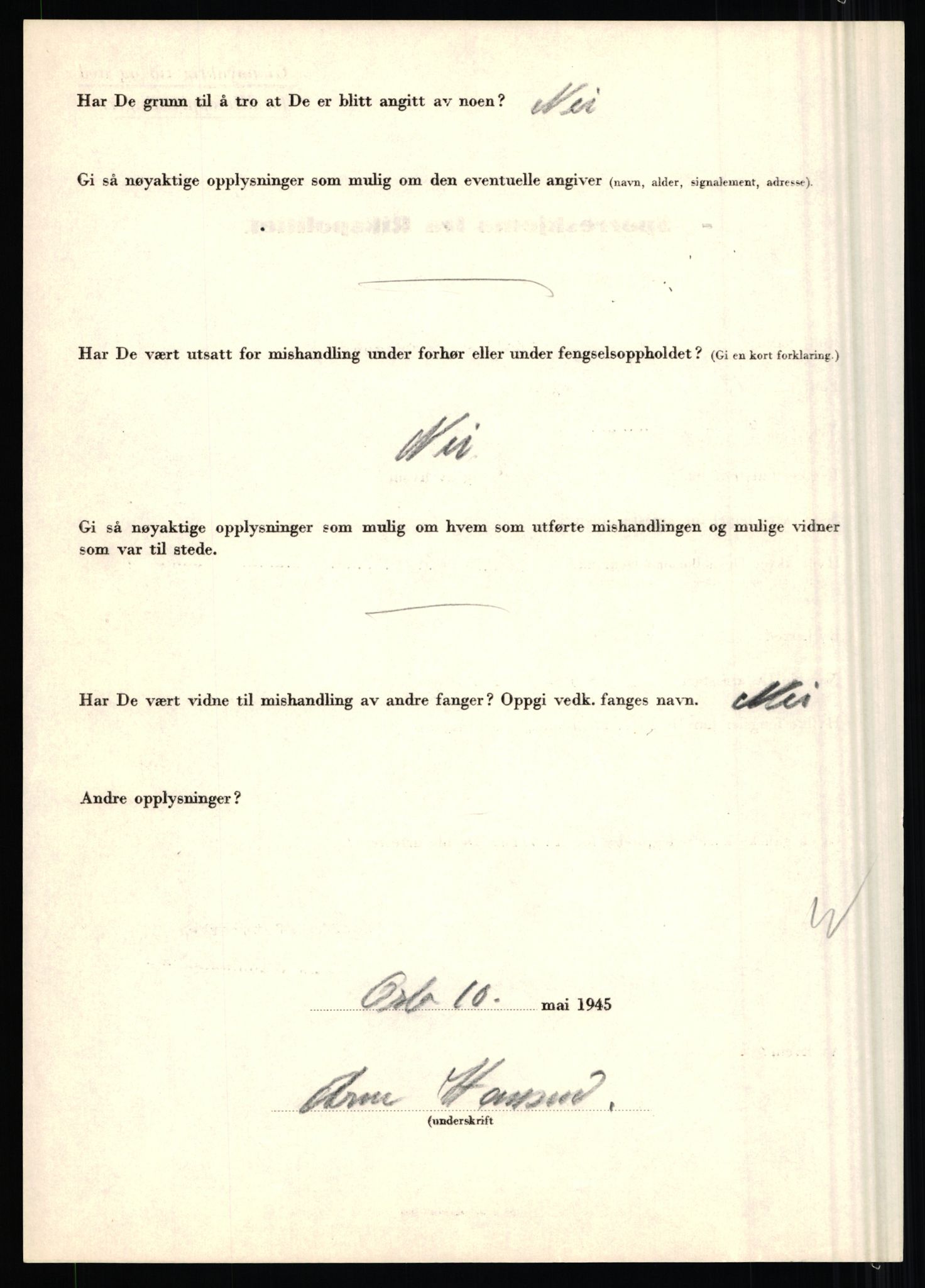 Rikspolitisjefen, AV/RA-S-1560/L/L0006: Hansen, Adolf Boye - Hemstad, Gunnar, 1940-1945, p. 30