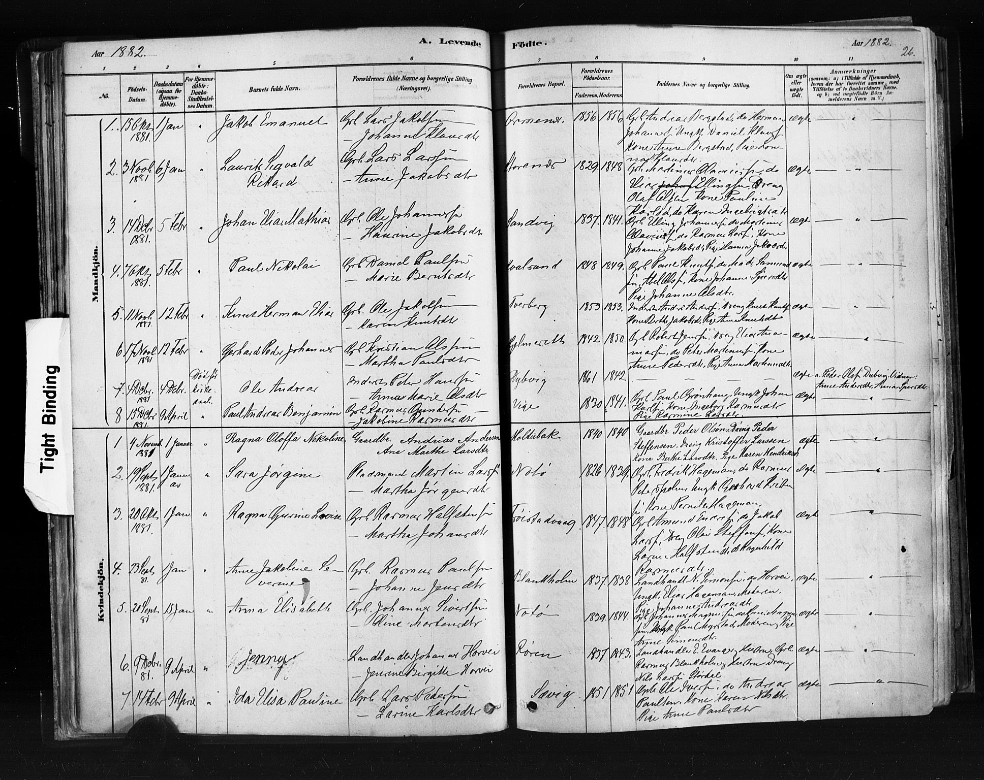 Ministerialprotokoller, klokkerbøker og fødselsregistre - Møre og Romsdal, SAT/A-1454/507/L0073: Parish register (official) no. 507A08, 1878-1904, p. 26
