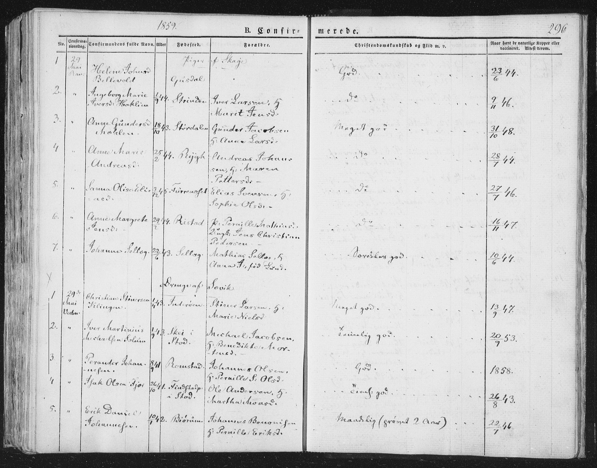 Ministerialprotokoller, klokkerbøker og fødselsregistre - Nord-Trøndelag, SAT/A-1458/764/L0551: Parish register (official) no. 764A07a, 1824-1864, p. 296