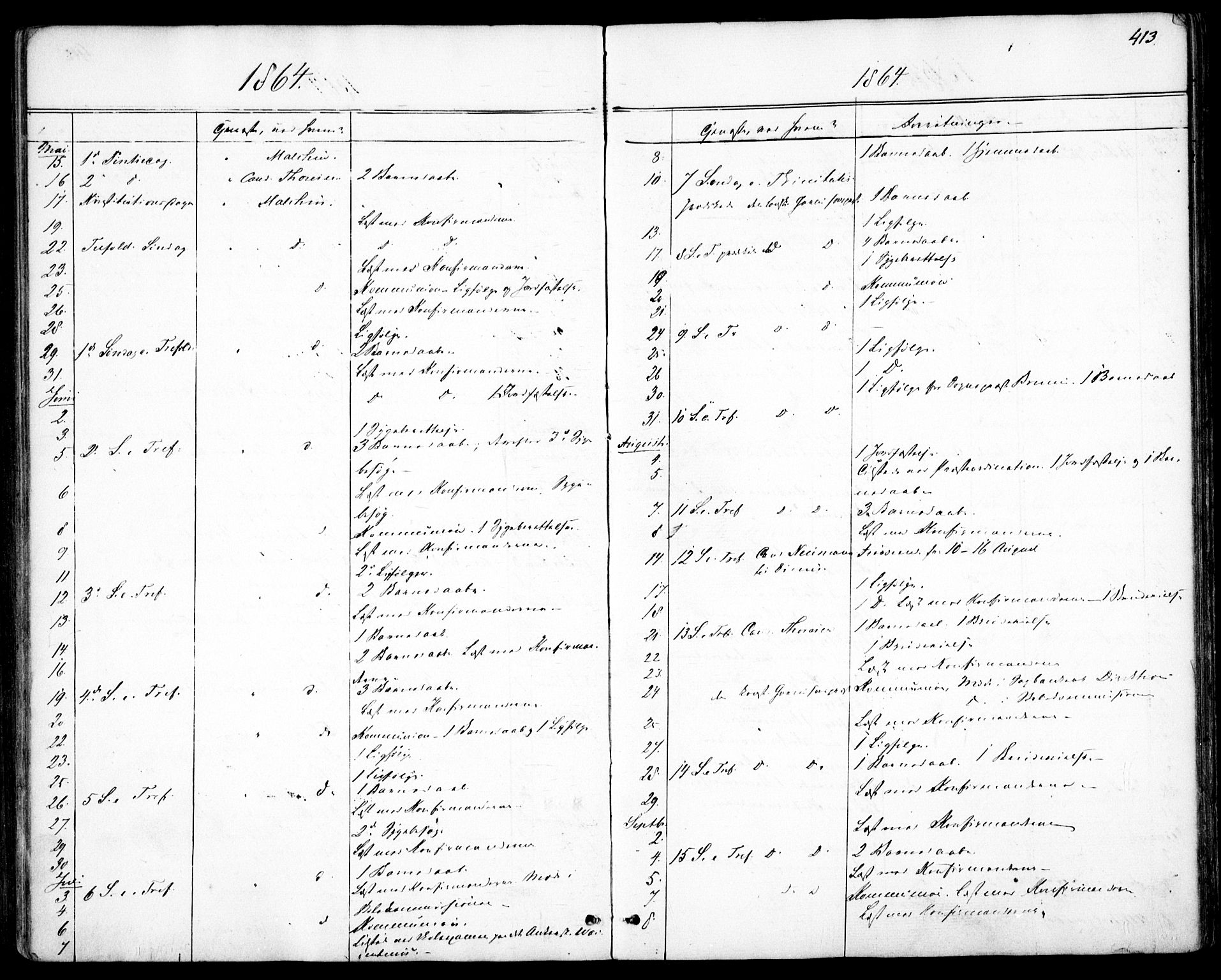 Garnisonsmenigheten Kirkebøker, AV/SAO-A-10846/F/Fa/L0010: Parish register (official) no. 10, 1859-1869, p. 413