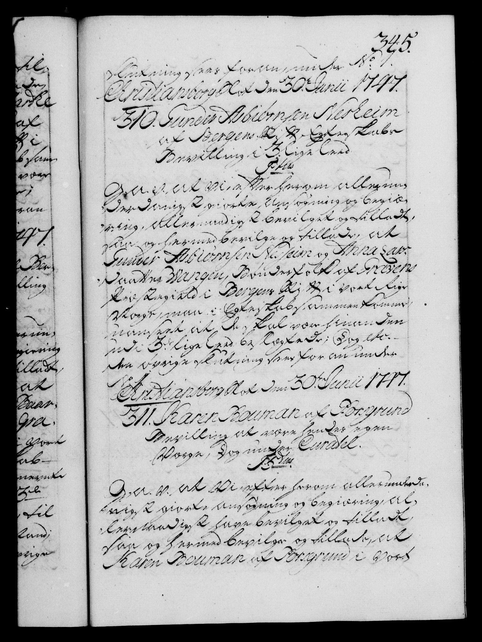 Danske Kanselli 1572-1799, AV/RA-EA-3023/F/Fc/Fca/Fcaa/L0035: Norske registre, 1746-1748, p. 345a