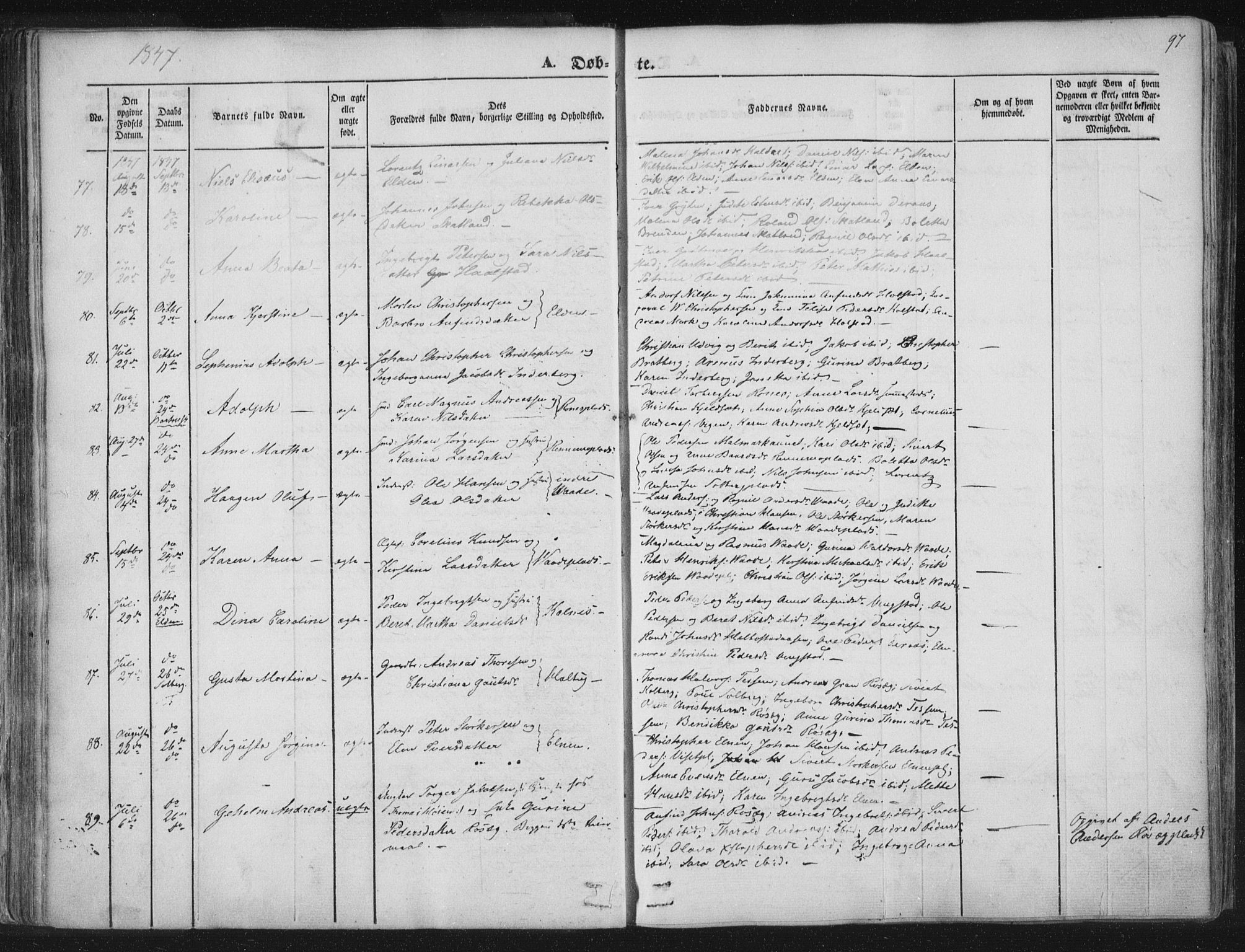 Ministerialprotokoller, klokkerbøker og fødselsregistre - Nord-Trøndelag, SAT/A-1458/741/L0392: Parish register (official) no. 741A06, 1836-1848, p. 97