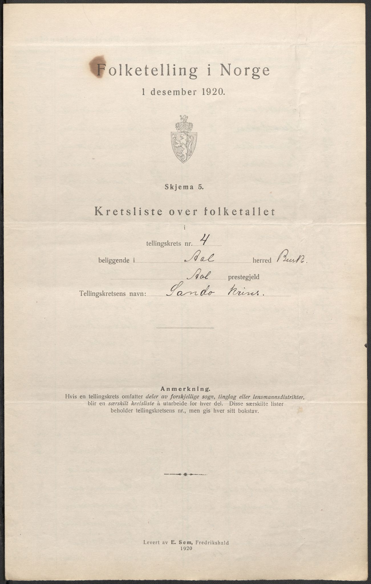 SAKO, 1920 census for Ål, 1920, p. 14