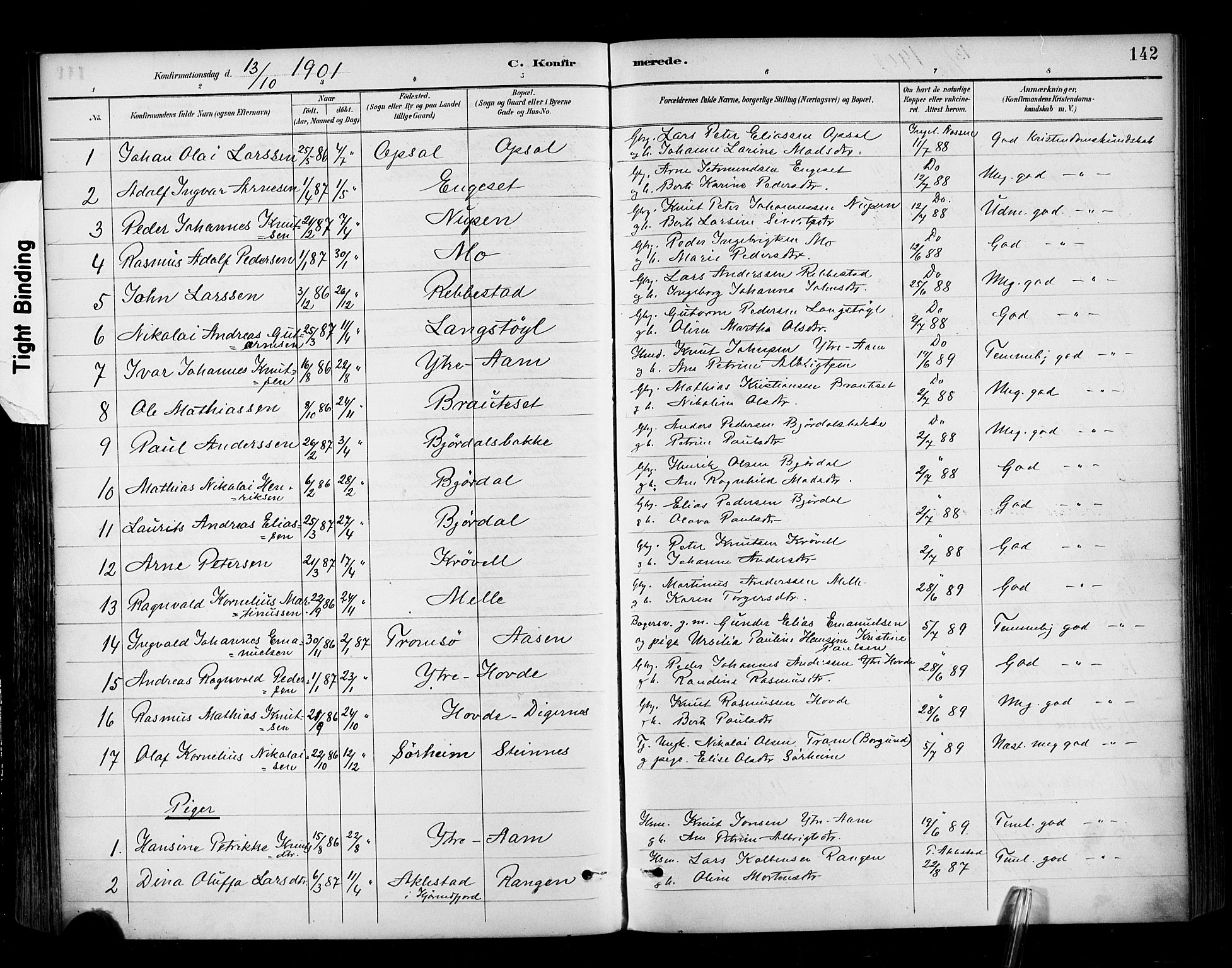 Ministerialprotokoller, klokkerbøker og fødselsregistre - Møre og Romsdal, AV/SAT-A-1454/513/L0177: Parish register (official) no. 513A04, 1890-1906, p. 142