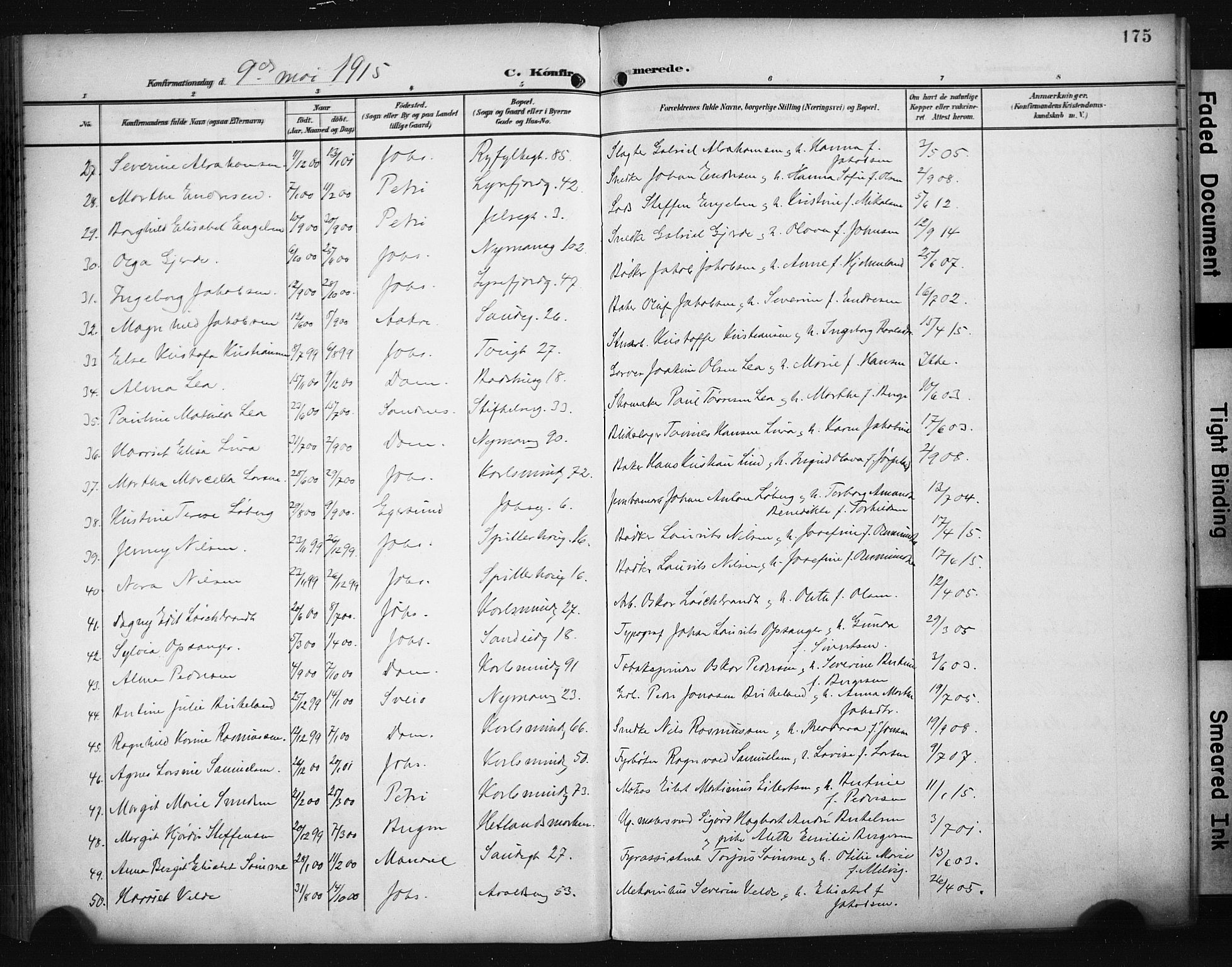 St. Johannes sokneprestkontor, AV/SAST-A-101814/001/30/30BA/L0006: Parish register (official) no. A 6, 1899-1916, p. 175