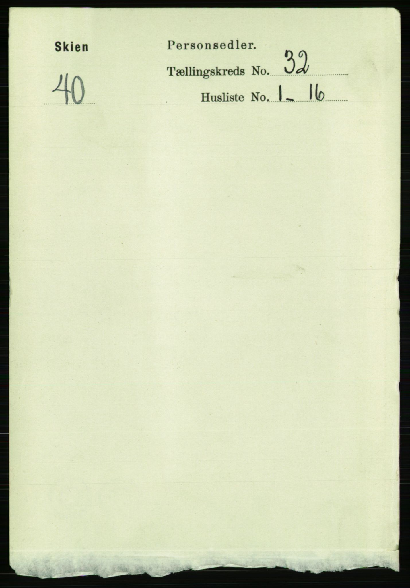 RA, 1891 census for 0806 Skien, 1891, p. 7207