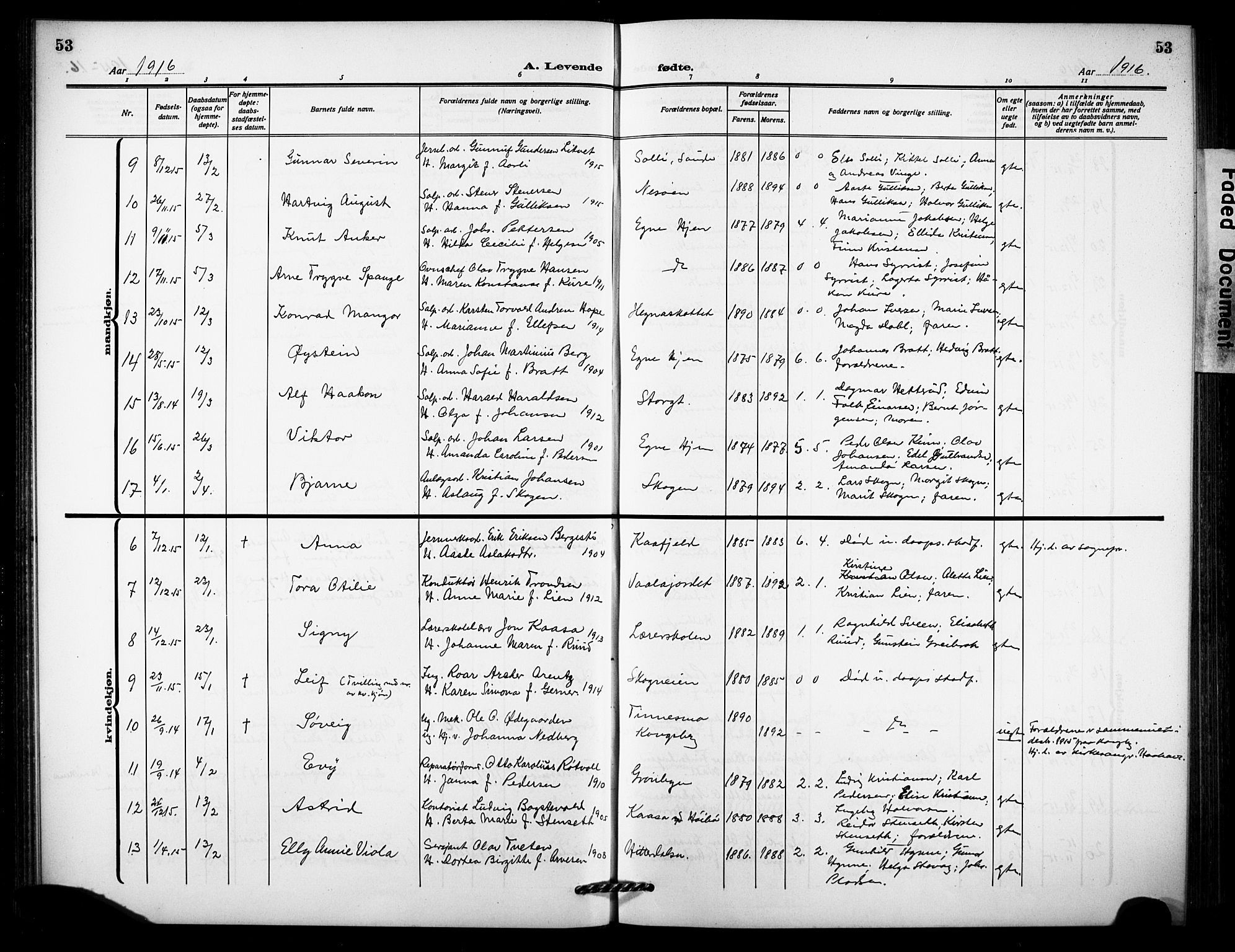 Notodden kirkebøker, SAKO/A-290/G/Ga/L0001: Parish register (copy) no. 1, 1912-1923, p. 53