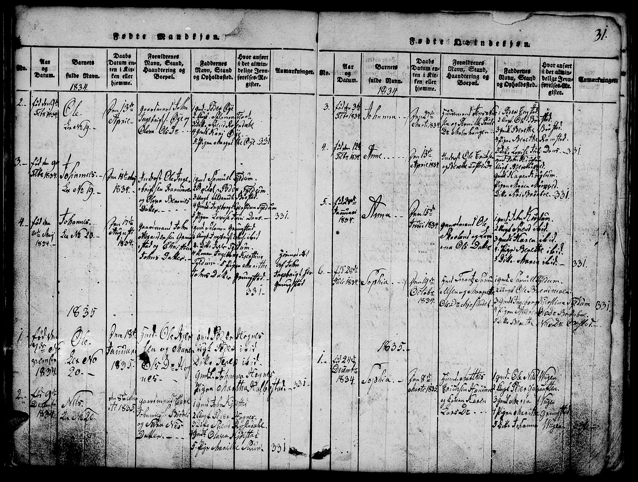 Ministerialprotokoller, klokkerbøker og fødselsregistre - Nord-Trøndelag, SAT/A-1458/765/L0562: Parish register (copy) no. 765C01, 1817-1851, p. 31