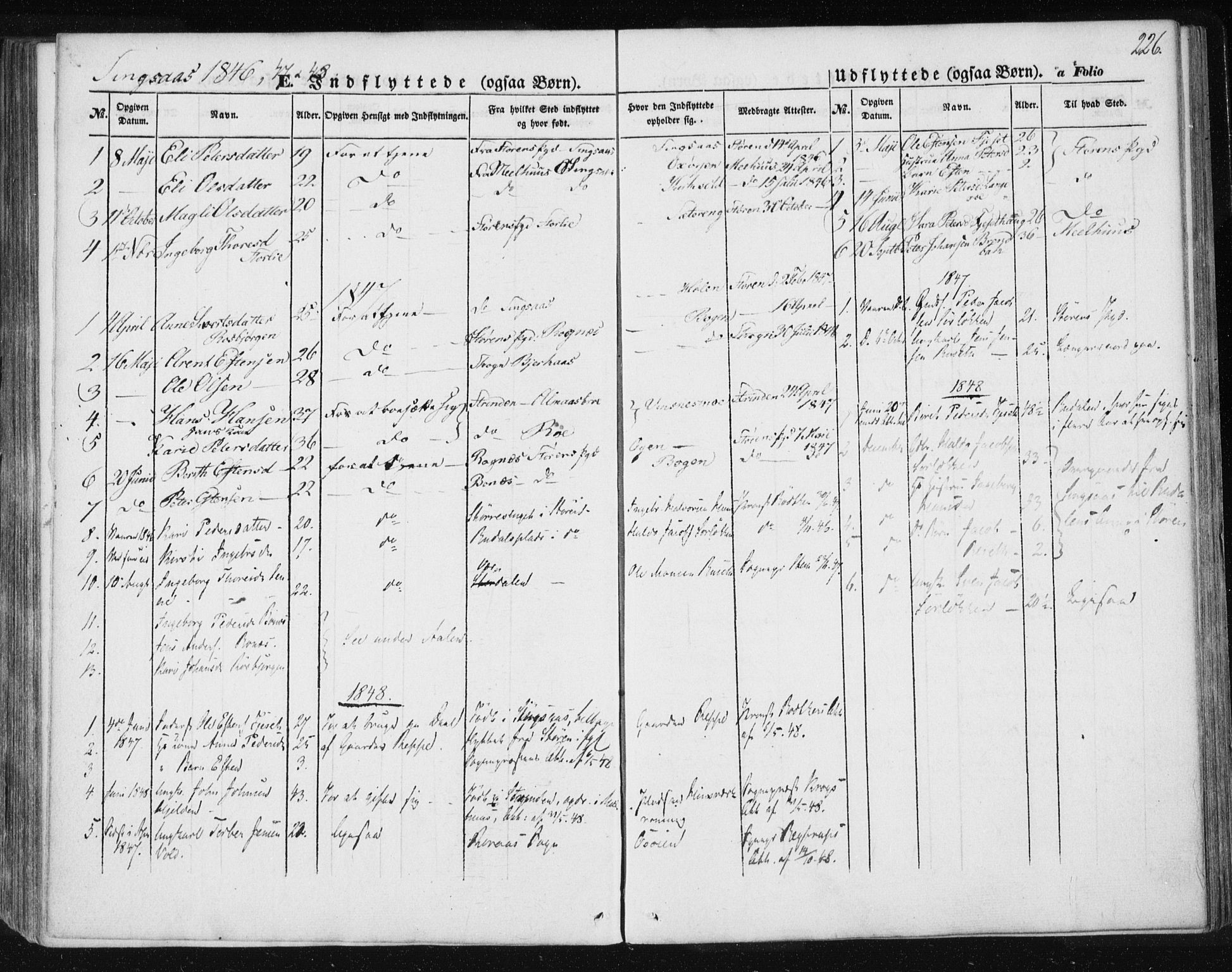 Ministerialprotokoller, klokkerbøker og fødselsregistre - Sør-Trøndelag, SAT/A-1456/685/L0964: Parish register (official) no. 685A06 /2, 1846-1859, p. 226