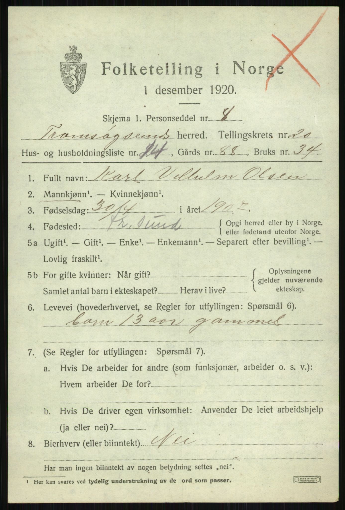 SATØ, 1920 census for Tromsøysund, 1920, p. 10764