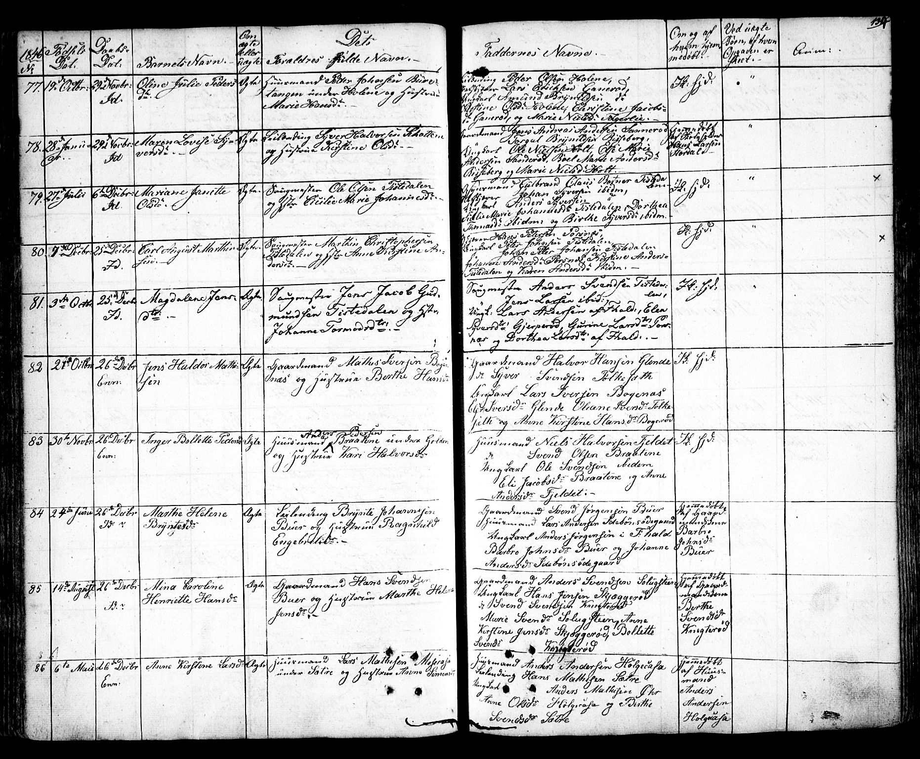 Idd prestekontor Kirkebøker, AV/SAO-A-10911/F/Fc/L0003: Parish register (official) no. III 3, 1832-1847, p. 134