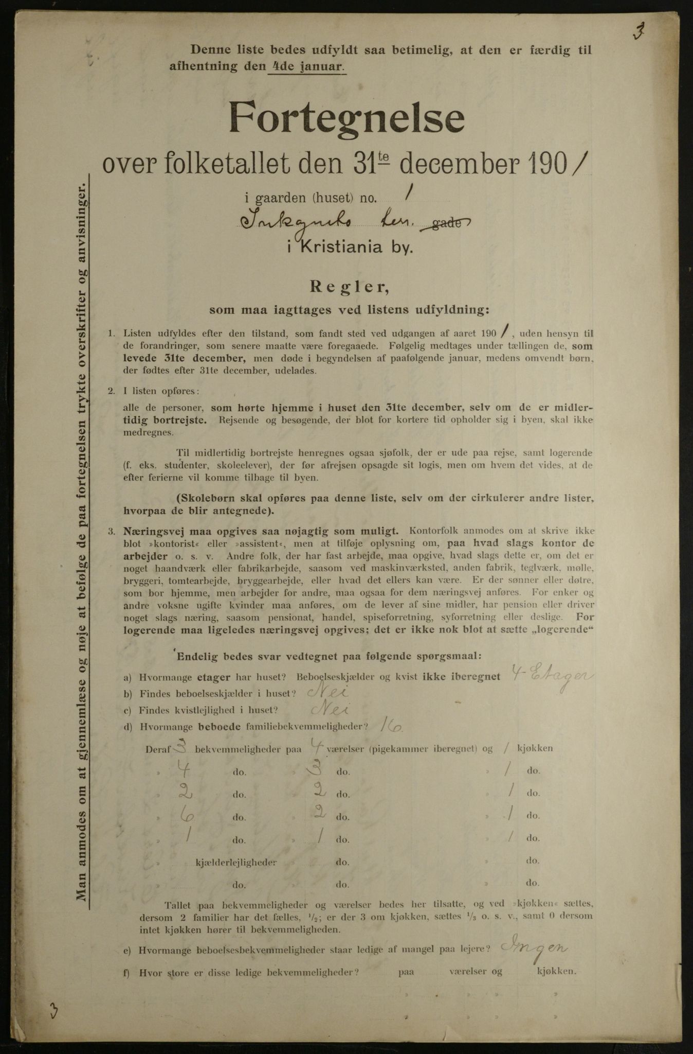 OBA, Municipal Census 1901 for Kristiania, 1901, p. 6993