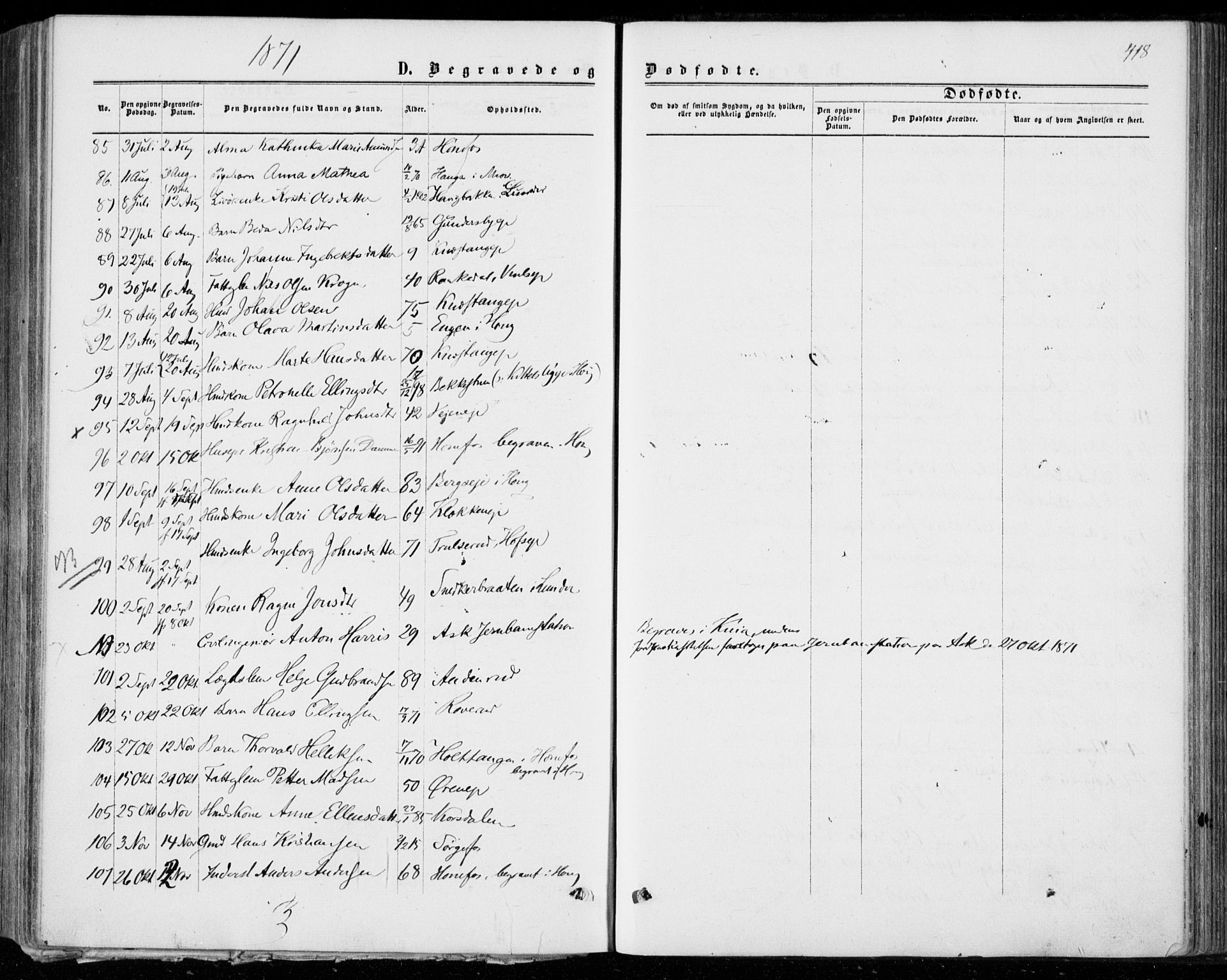 Norderhov kirkebøker, SAKO/A-237/F/Fa/L0013: Parish register (official) no. 13, 1866-1874, p. 418