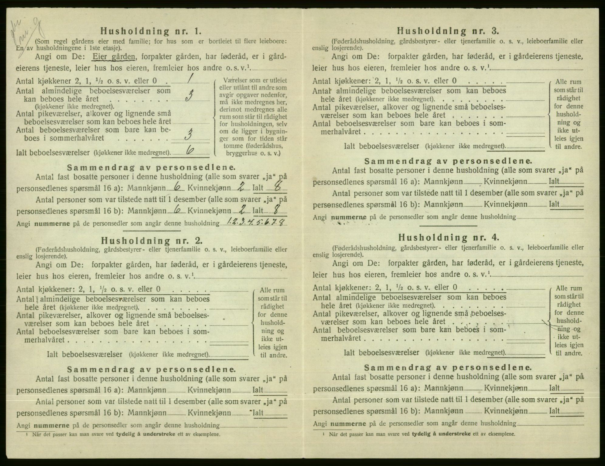 SAB, 1920 census for Voss, 1920, p. 2746