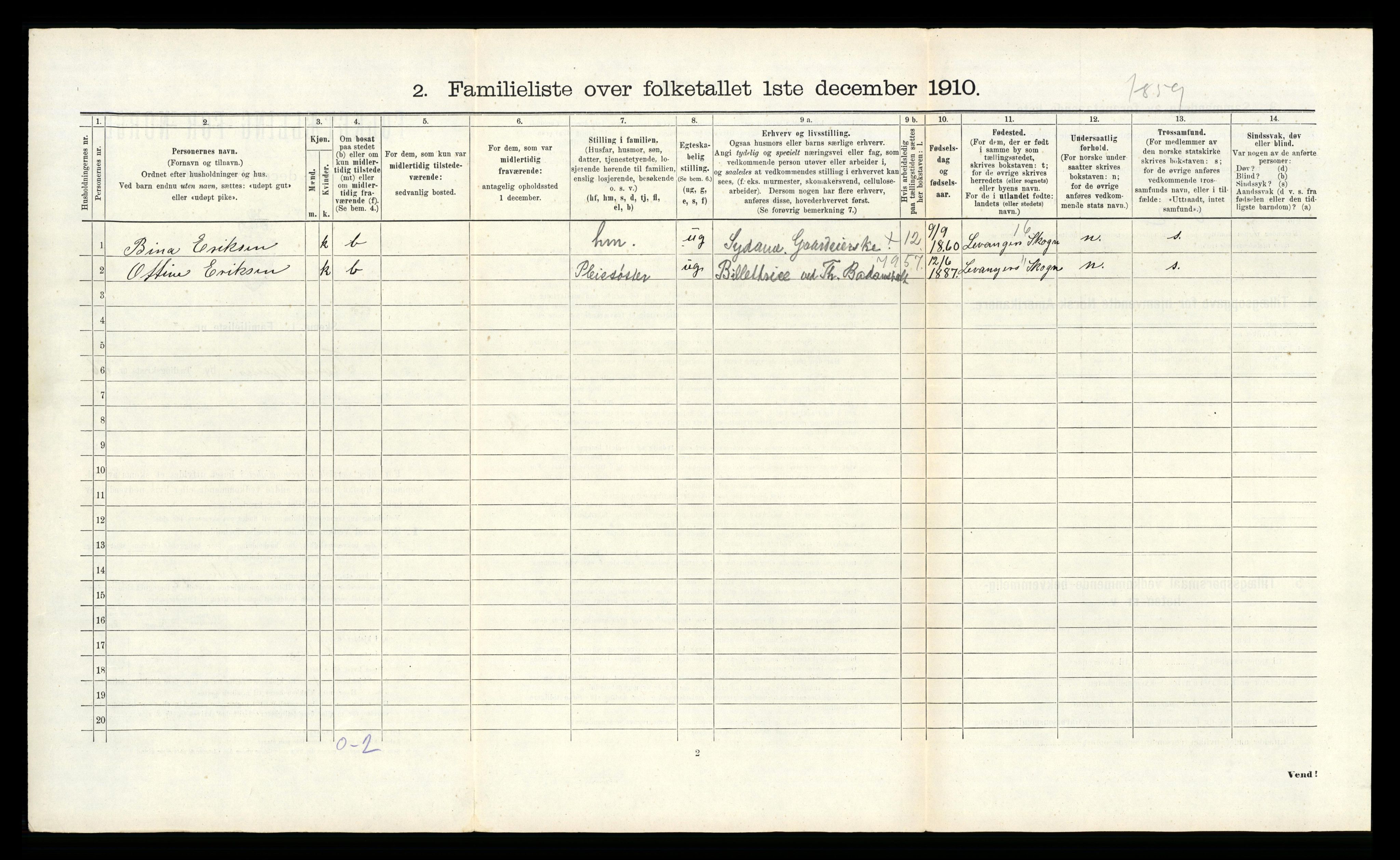 RA, 1910 census for Trondheim, 1910, p. 9784