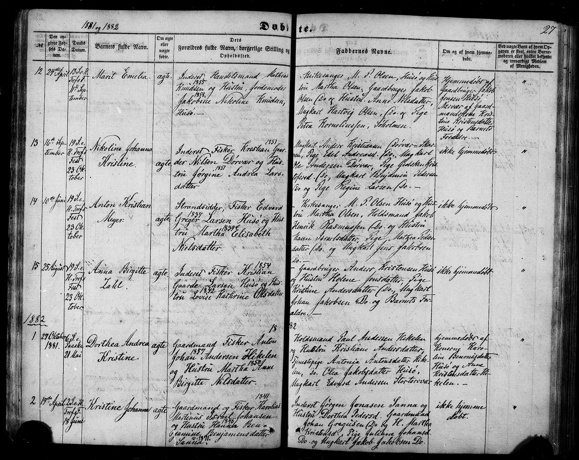 Ministerialprotokoller, klokkerbøker og fødselsregistre - Nordland, AV/SAT-A-1459/840/L0579: Parish register (official) no. 840A01, 1863-1887, p. 27