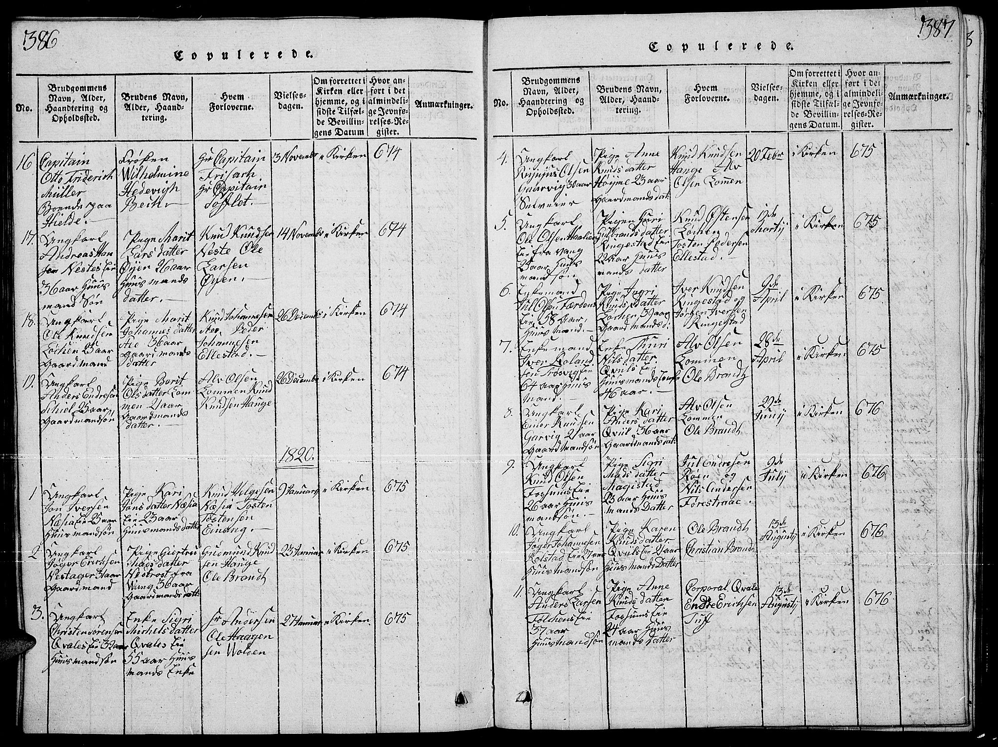 Slidre prestekontor, SAH/PREST-134/H/Ha/Hab/L0001: Parish register (copy) no. 1, 1814-1838, p. 386-387