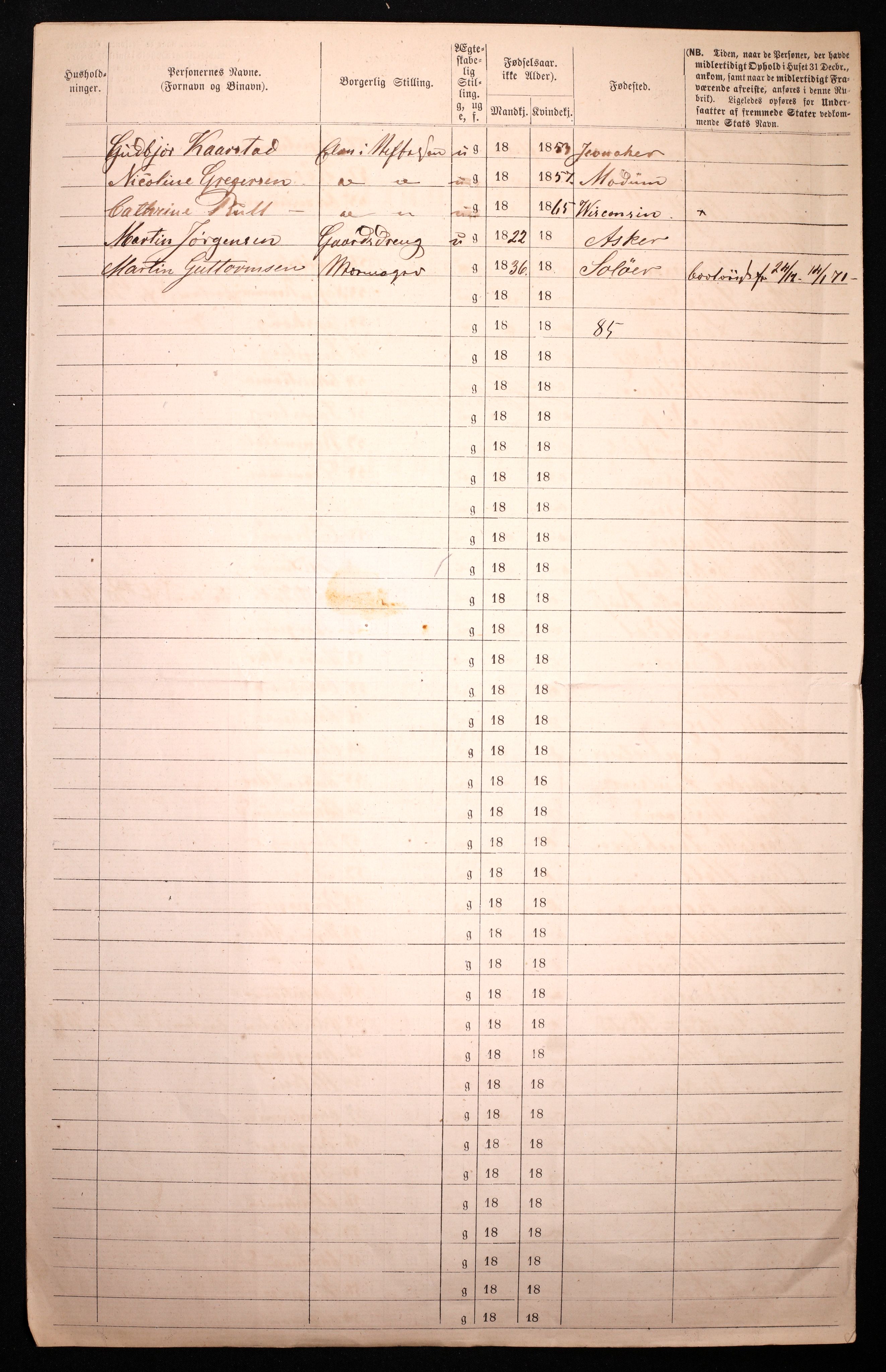 RA, 1870 census for 0301 Kristiania, 1870, p. 221