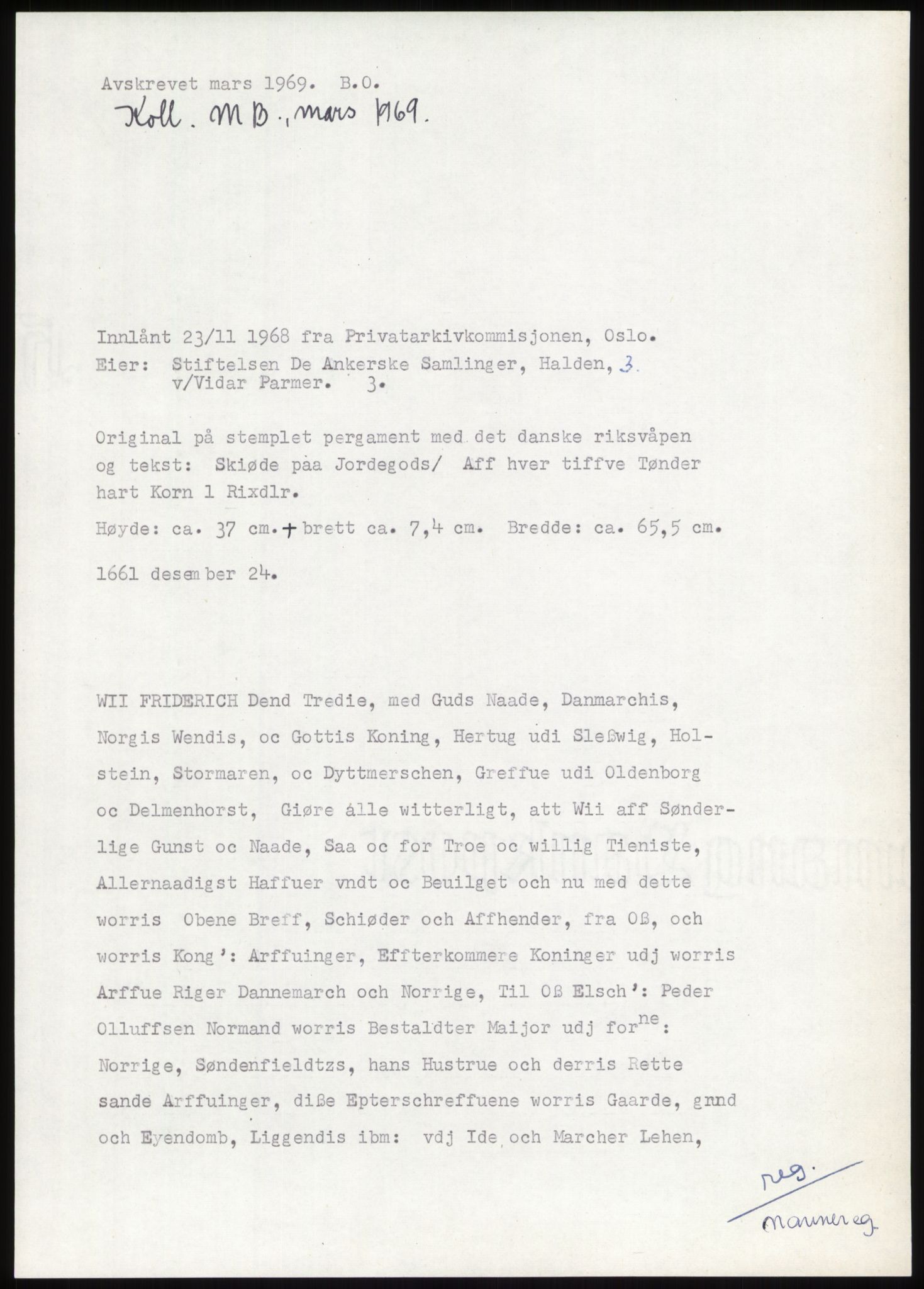 Samlinger til kildeutgivelse, Diplomavskriftsamlingen, AV/RA-EA-4053/H/Ha, p. 79