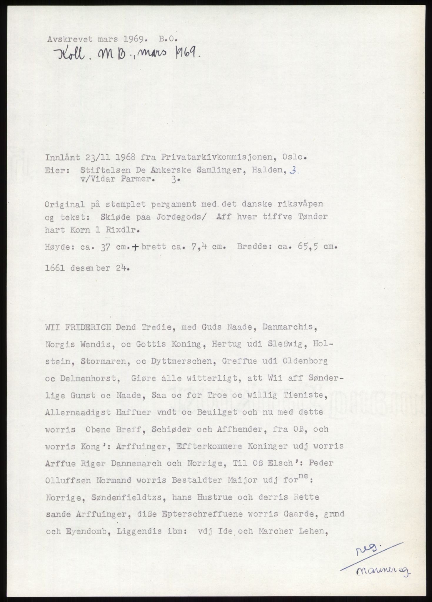 Samlinger til kildeutgivelse, Diplomavskriftsamlingen, RA/EA-4053/H/Ha, p. 79