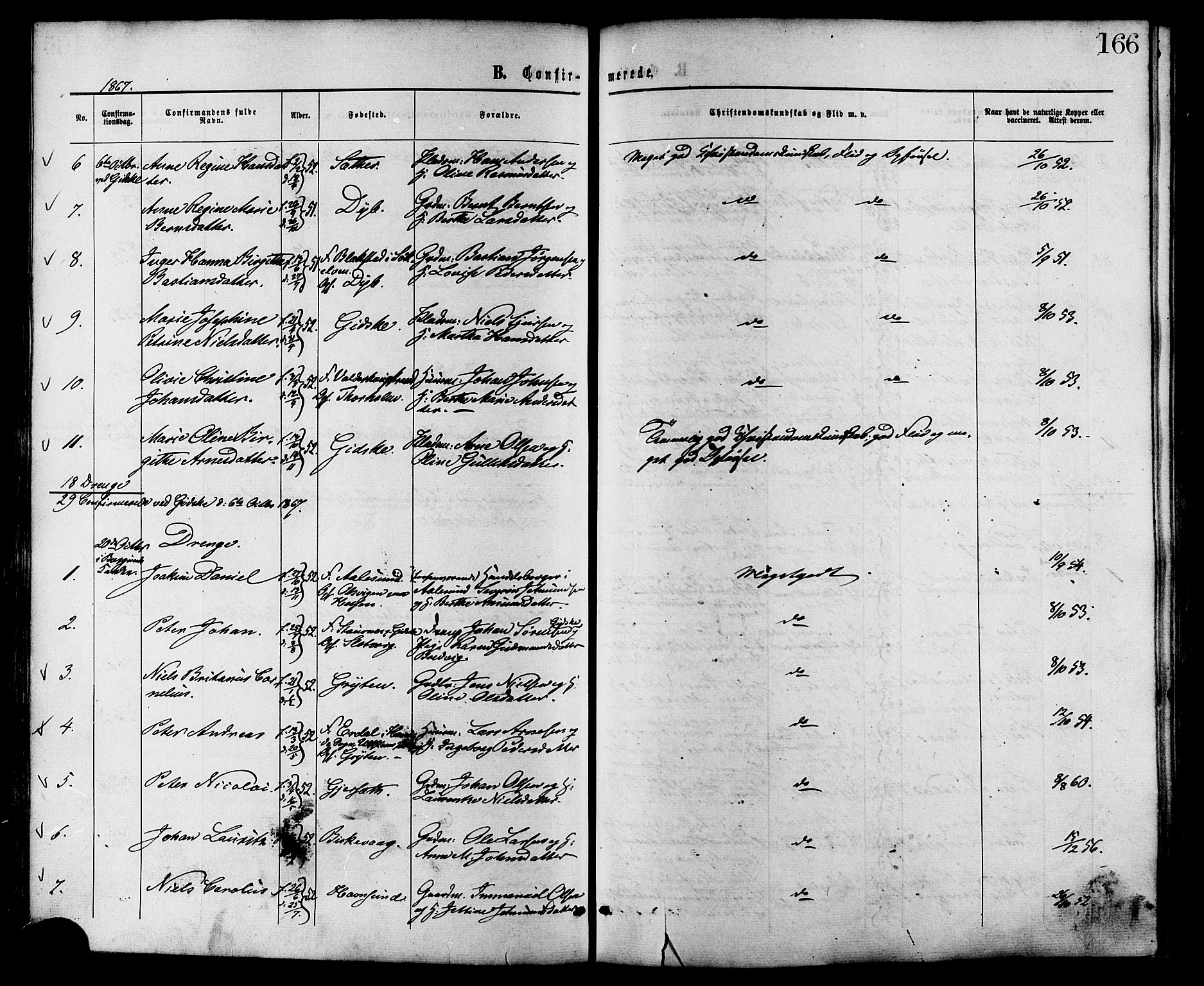 Ministerialprotokoller, klokkerbøker og fødselsregistre - Møre og Romsdal, AV/SAT-A-1454/528/L0399: Parish register (official) no. 528A10, 1864-1879, p. 166