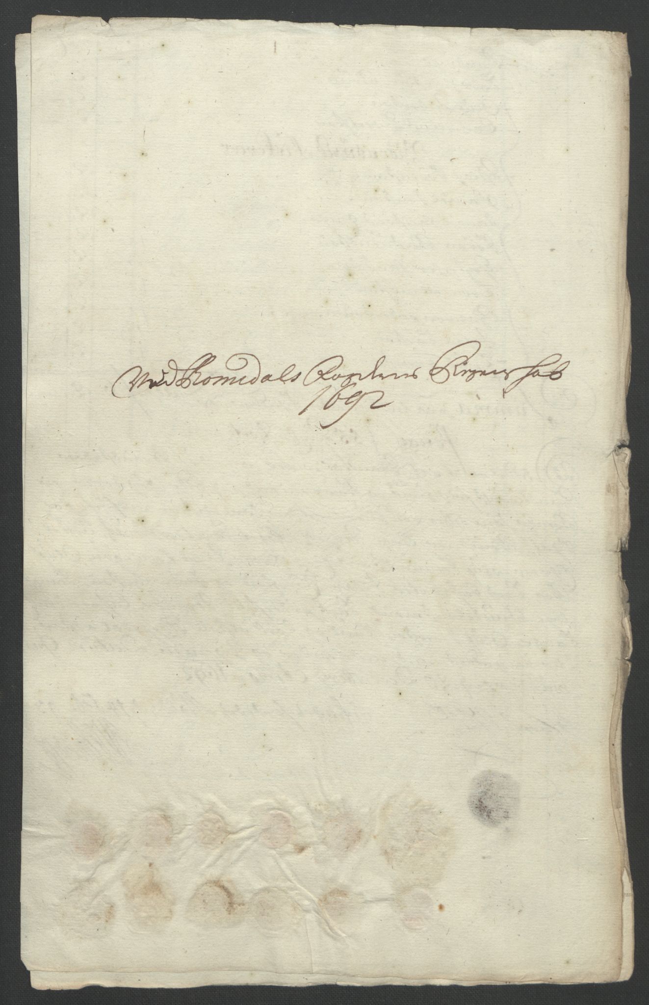 Rentekammeret inntil 1814, Reviderte regnskaper, Fogderegnskap, RA/EA-4092/R55/L3650: Fogderegnskap Romsdal, 1692, p. 89