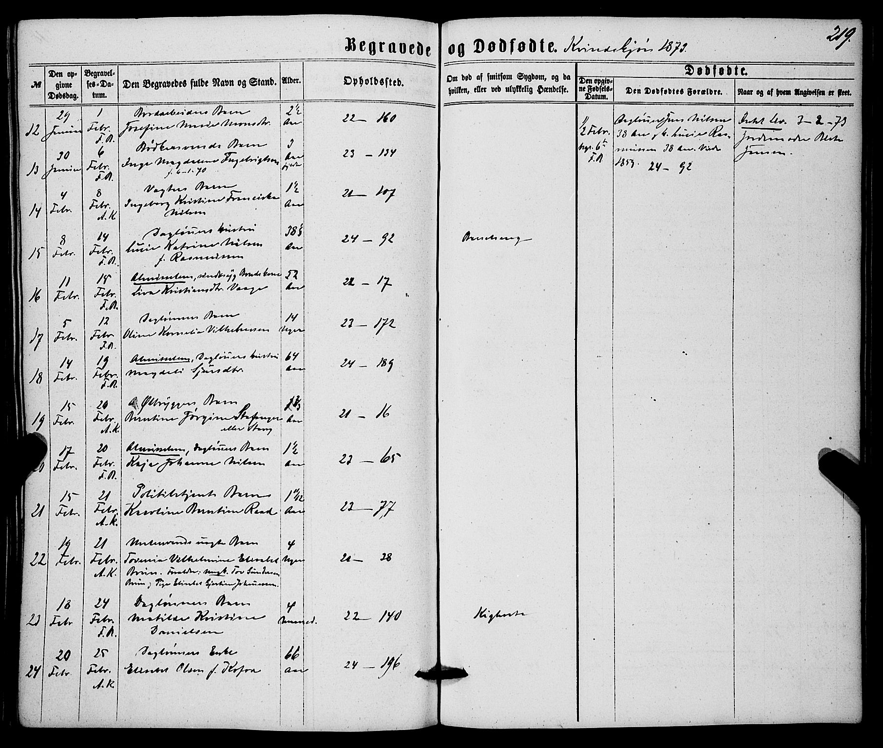 Korskirken sokneprestembete, SAB/A-76101/H/Haa/L0045: Parish register (official) no. E 3, 1863-1875, p. 219