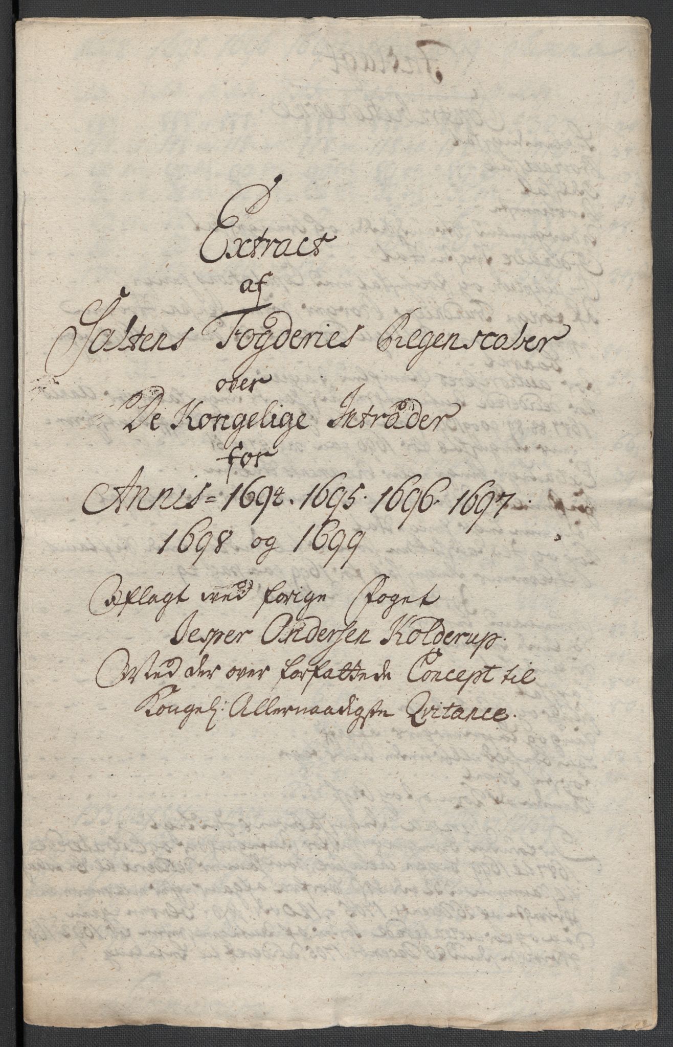 Rentekammeret inntil 1814, Reviderte regnskaper, Fogderegnskap, AV/RA-EA-4092/R66/L4579: Fogderegnskap Salten, 1697-1700, p. 530