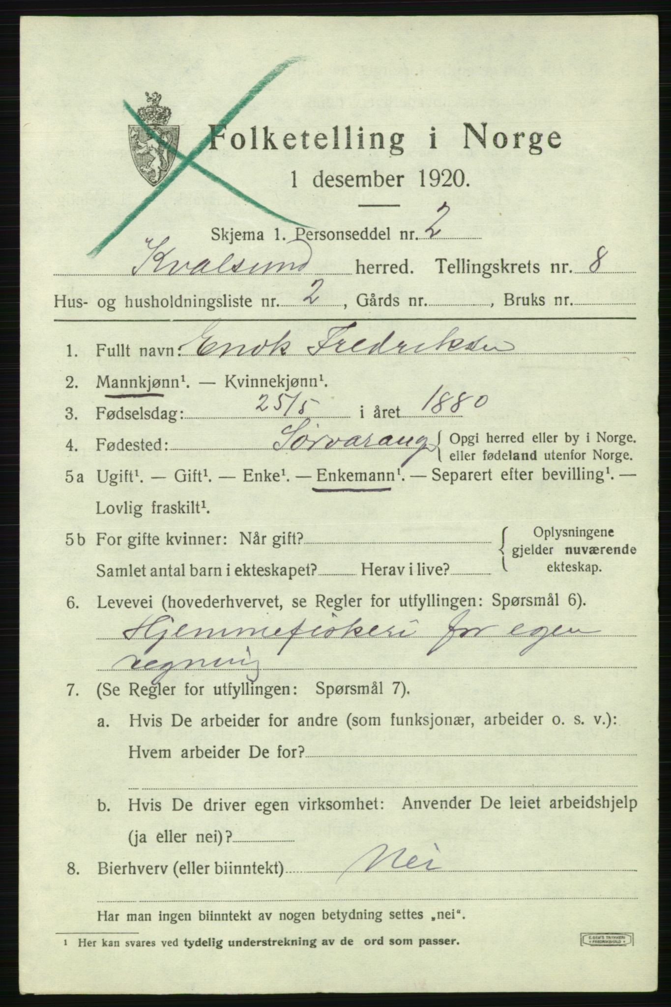 SATØ, 1920 census for , 1920, p. 2456