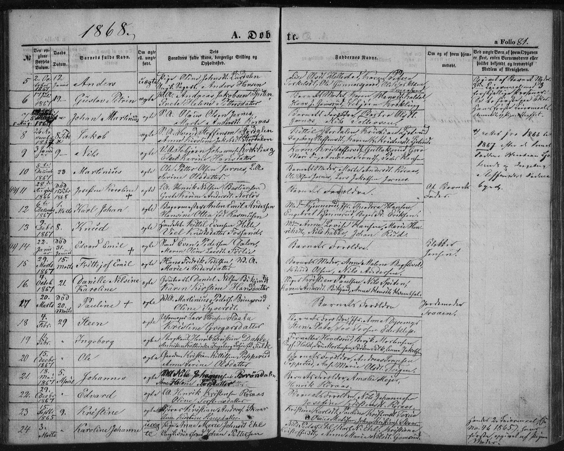 Kongsberg kirkebøker, SAKO/A-22/F/Fa/L0010: Parish register (official) no. I 10, 1859-1875, p. 81