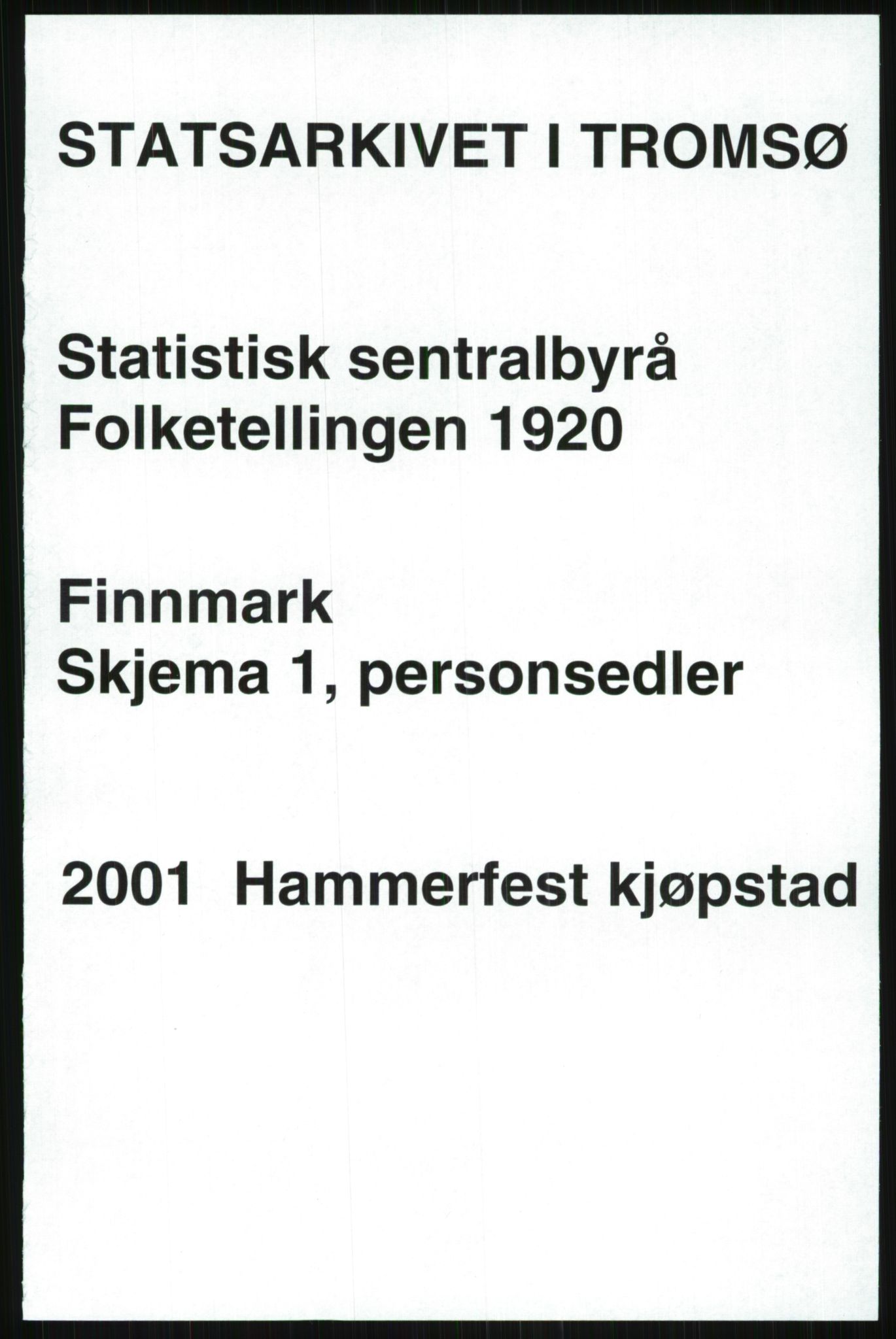 SATØ, 1920 census for Hammerfest, 1920, p. 2424