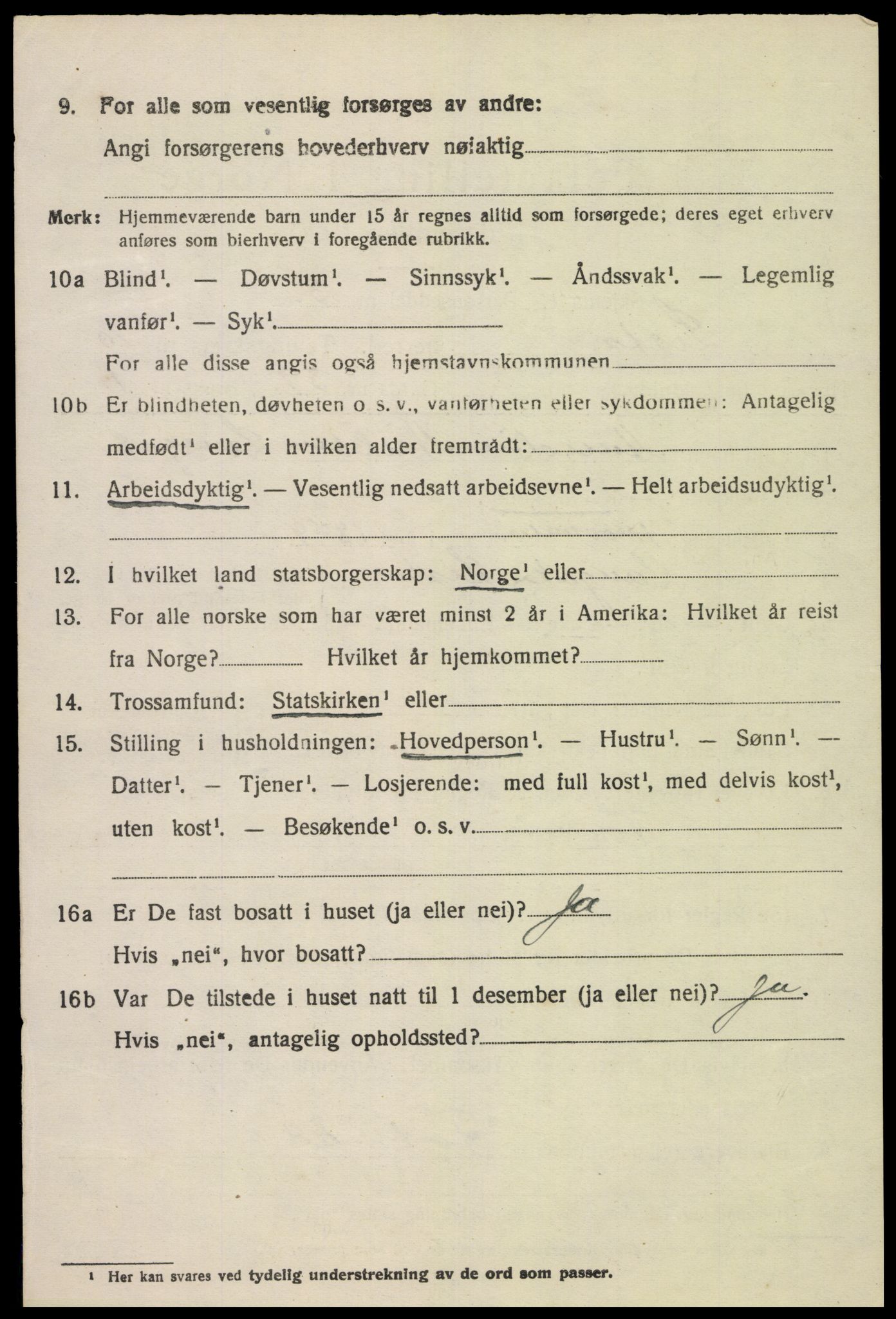 SAK, 1920 census for Lista, 1920, p. 10162