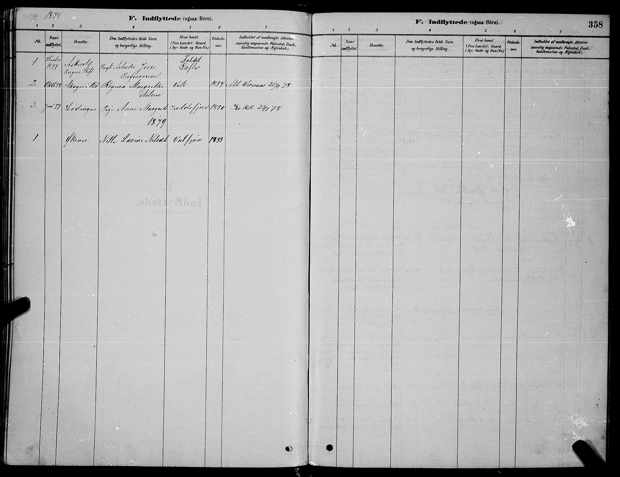 Ministerialprotokoller, klokkerbøker og fødselsregistre - Nordland, SAT/A-1459/888/L1267: Parish register (copy) no. 888C05, 1878-1890, p. 358