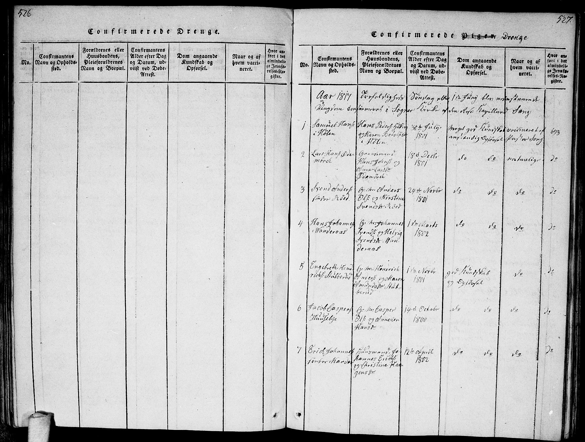 Vestby prestekontor Kirkebøker, AV/SAO-A-10893/F/Fa/L0005: Parish register (official) no. I 5, 1814-1827, p. 526-527