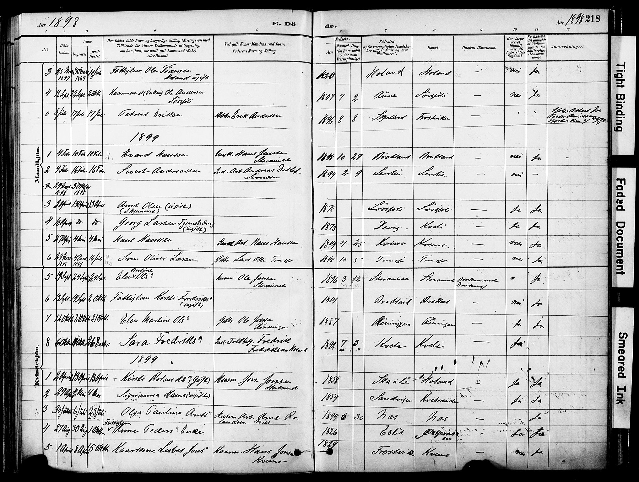 Ministerialprotokoller, klokkerbøker og fødselsregistre - Nord-Trøndelag, SAT/A-1458/755/L0494: Parish register (official) no. 755A03, 1882-1902, p. 218