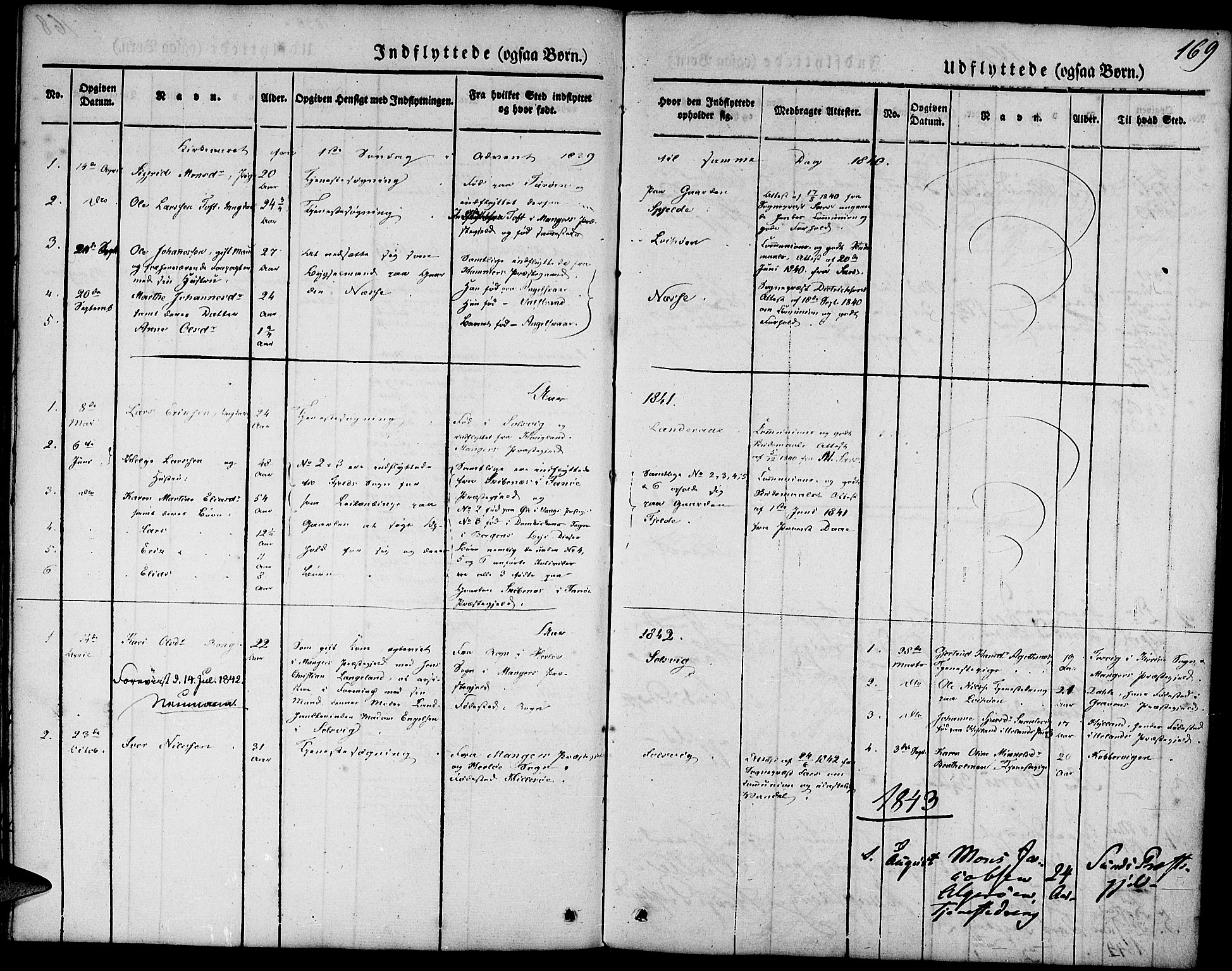 Fjell sokneprestembete, SAB/A-75301/H/Haa: Parish register (official) no. A 1, 1835-1850, p. 169