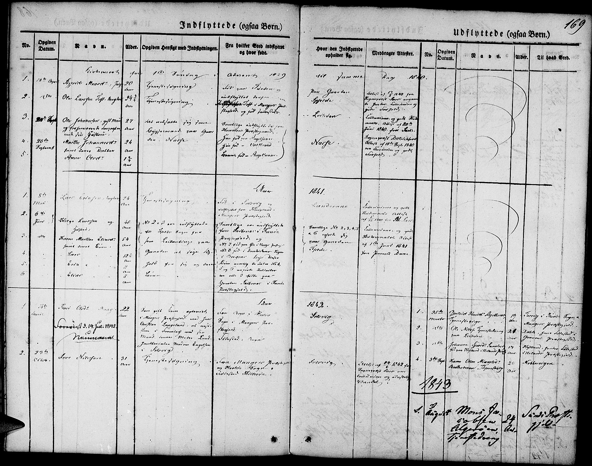 Fjell sokneprestembete, AV/SAB-A-75301/H/Haa: Parish register (official) no. A 1, 1835-1850, p. 169