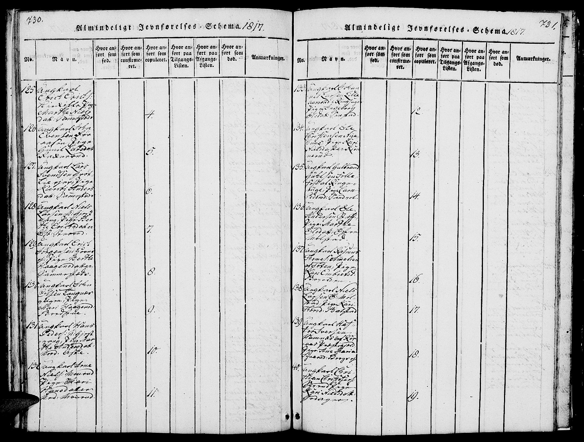 Nes prestekontor, Hedmark, AV/SAH-PREST-020/L/La/L0003: Parish register (copy) no. 3, 1814-1831, p. 730-731