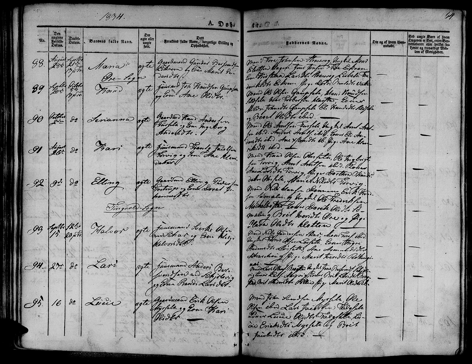 Ministerialprotokoller, klokkerbøker og fødselsregistre - Møre og Romsdal, AV/SAT-A-1454/586/L0983: Parish register (official) no. 586A09, 1829-1843, p. 64