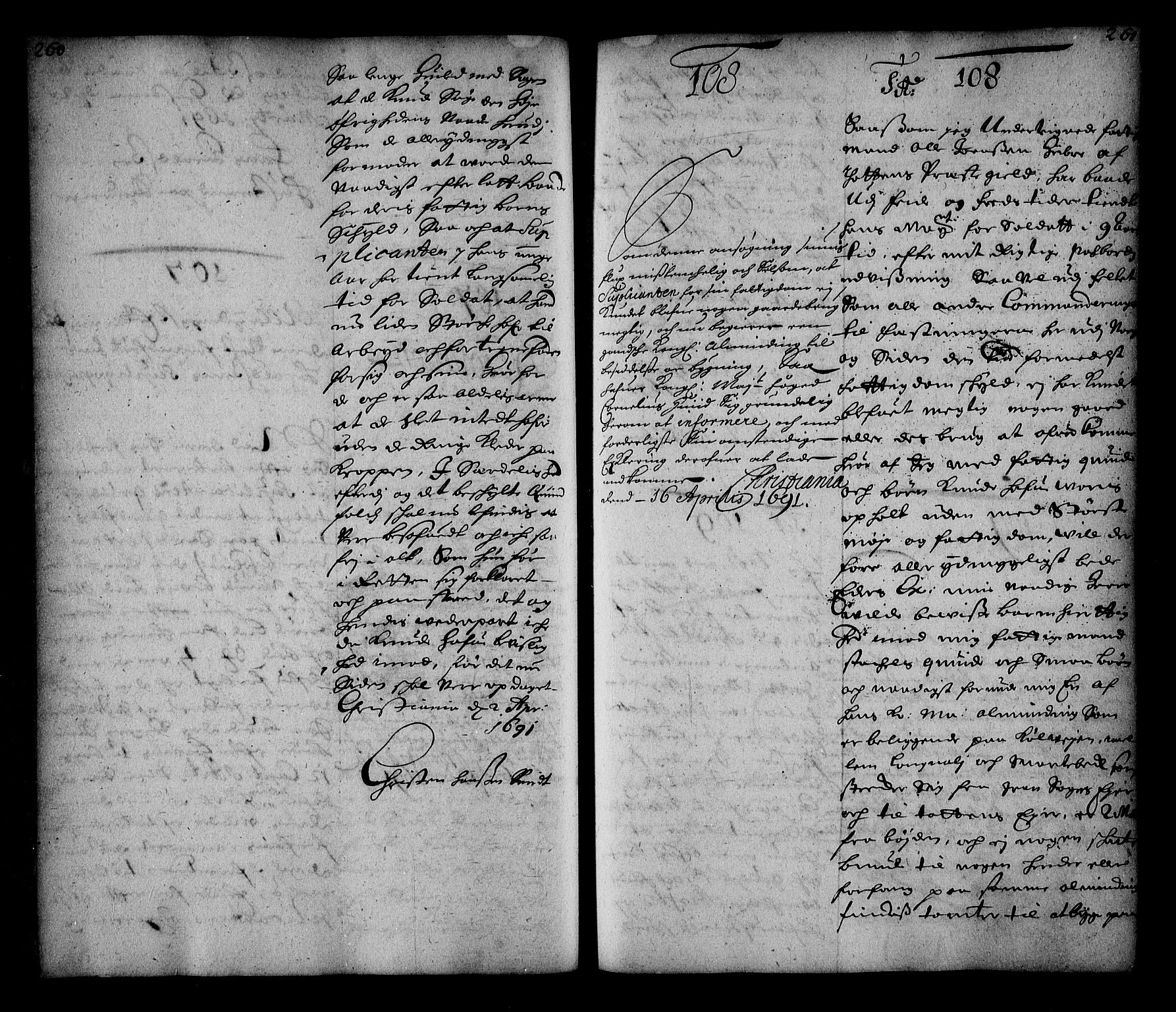 Stattholderembetet 1572-1771, AV/RA-EA-2870/Ae/L0008: Supplikasjons- og resolusjonsprotokoll, 1691, p. 260-261