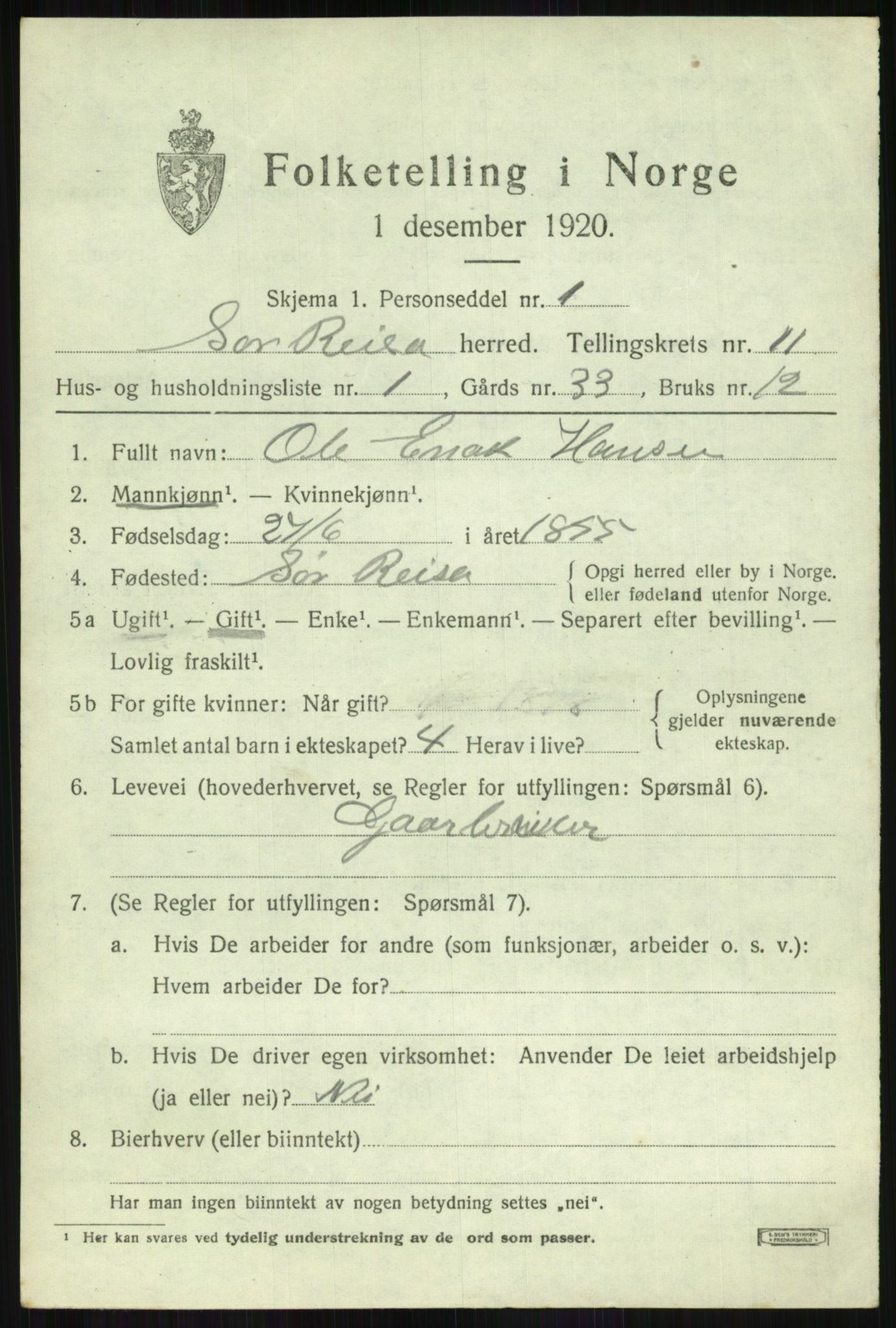 SATØ, 1920 census for Sørreisa, 1920, p. 4753