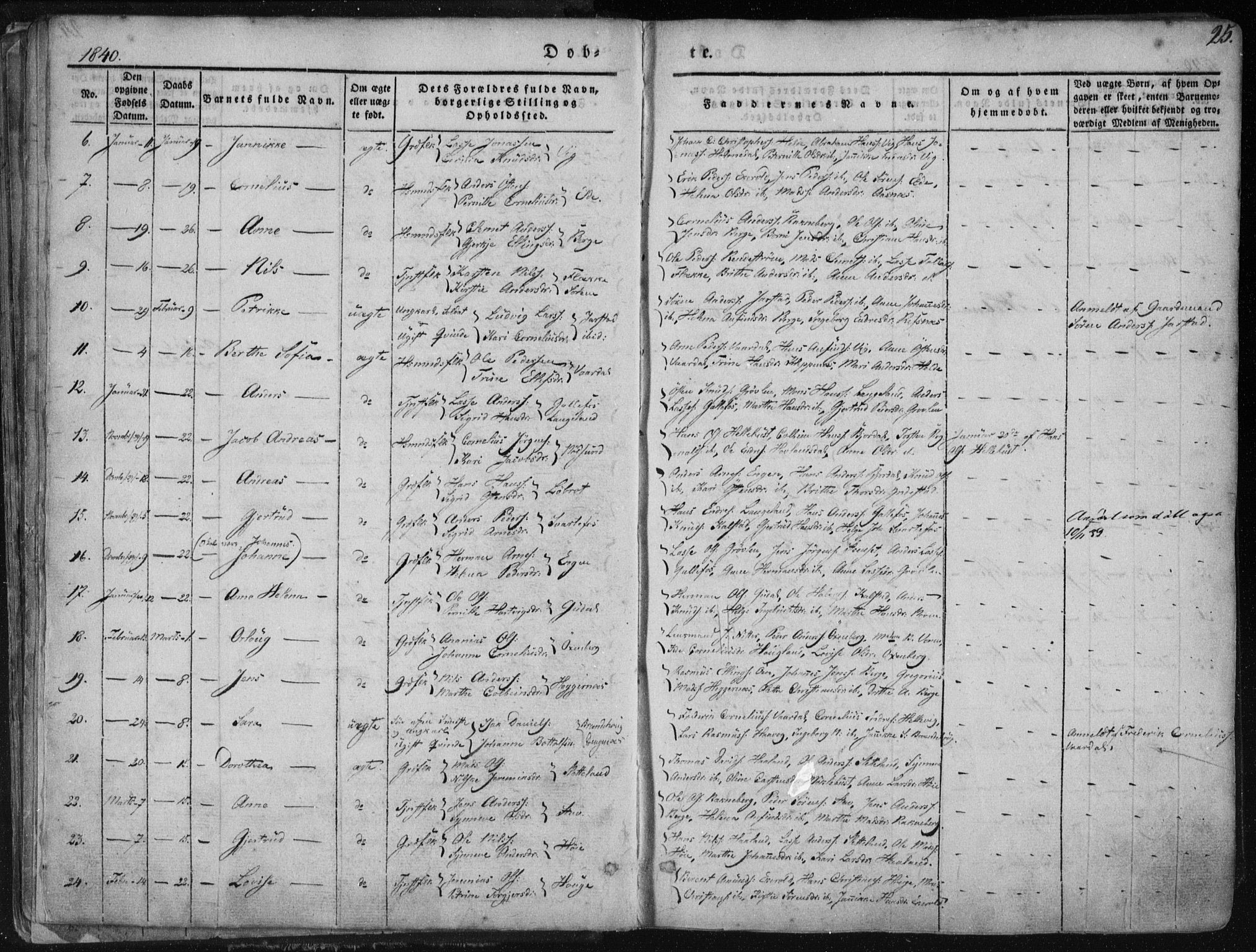 Fjaler sokneprestembete, SAB/A-79801/H/Haa/Haaa/L0006: Parish register (official) no. A 6, 1835-1884, p. 25