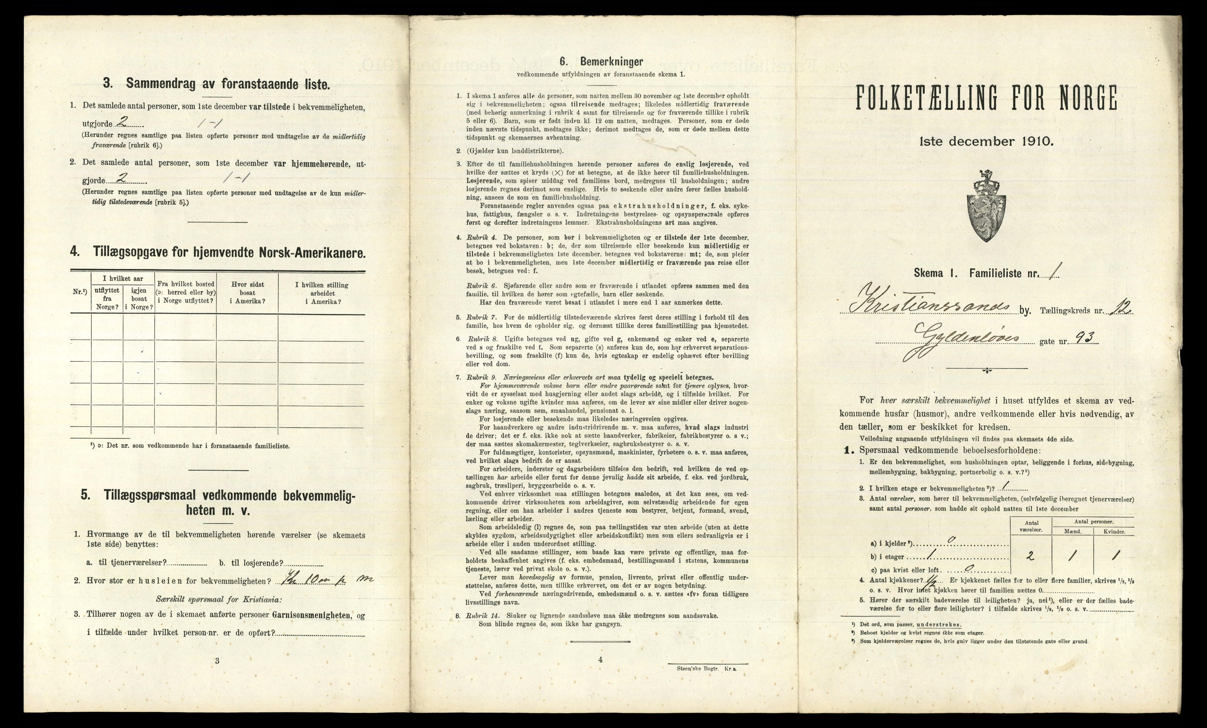 RA, 1910 census for Kristiansand, 1910, p. 3082