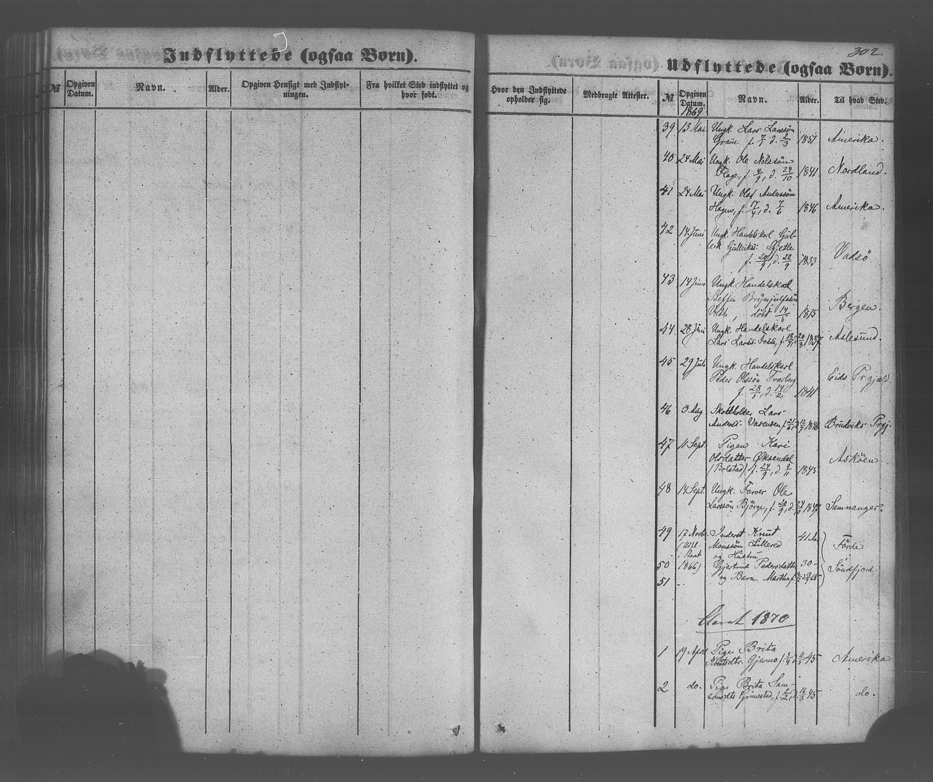 Voss sokneprestembete, SAB/A-79001/H/Haa: Parish register (official) no. A 20, 1855-1886, p. 302