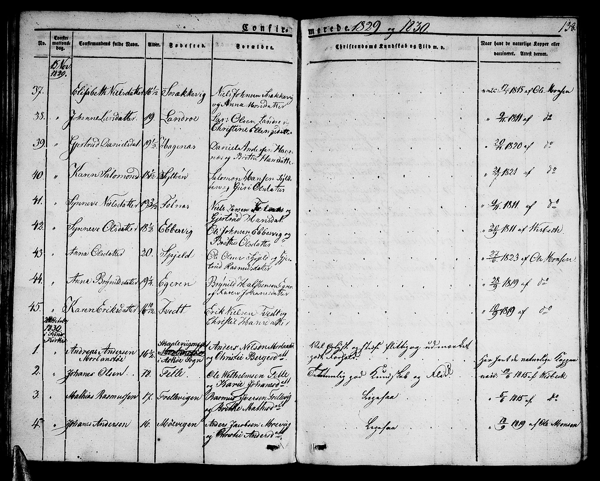 Sund sokneprestembete, SAB/A-99930: Parish register (official) no. A 12, 1825-1835, p. 138
