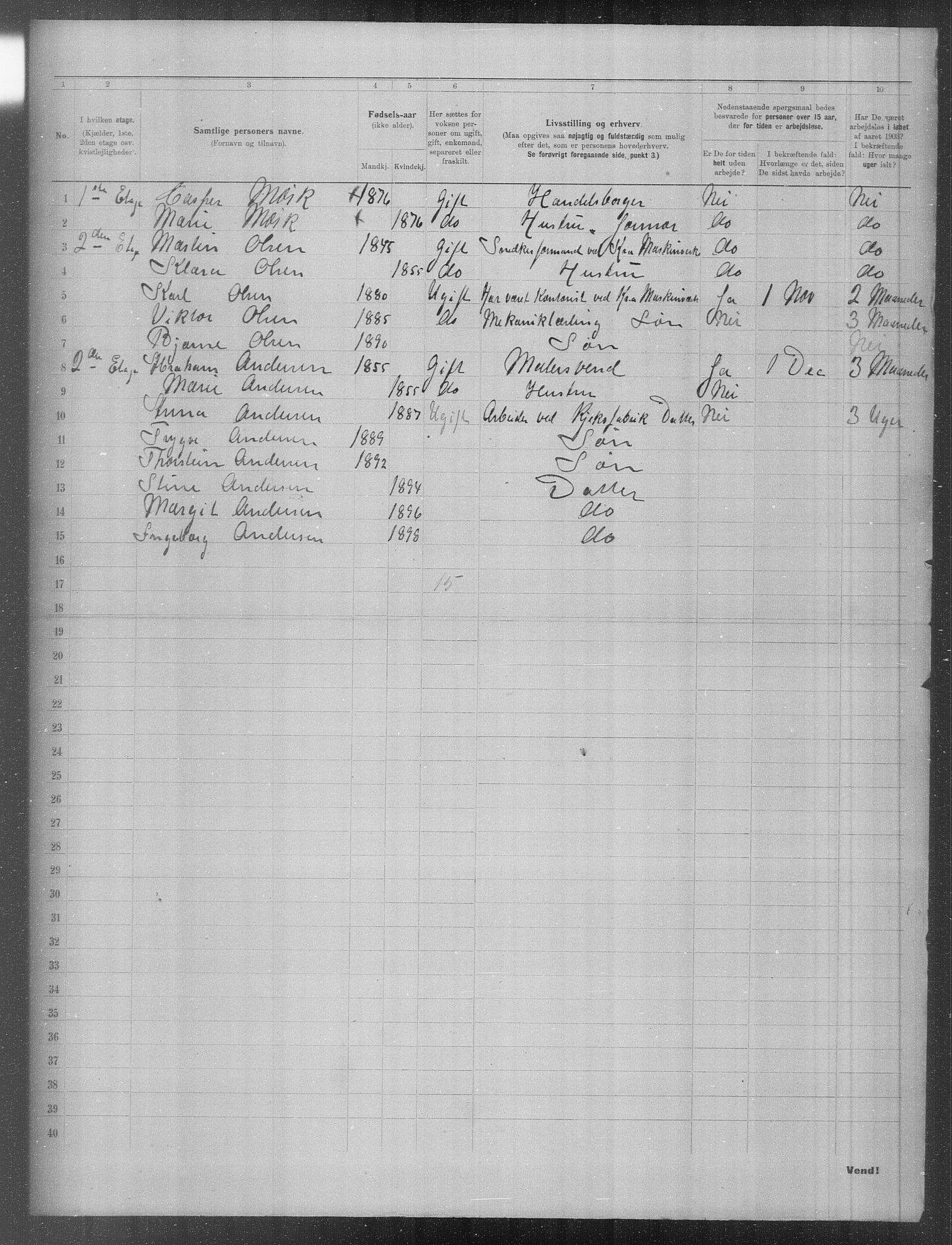 OBA, Municipal Census 1903 for Kristiania, 1903, p. 624