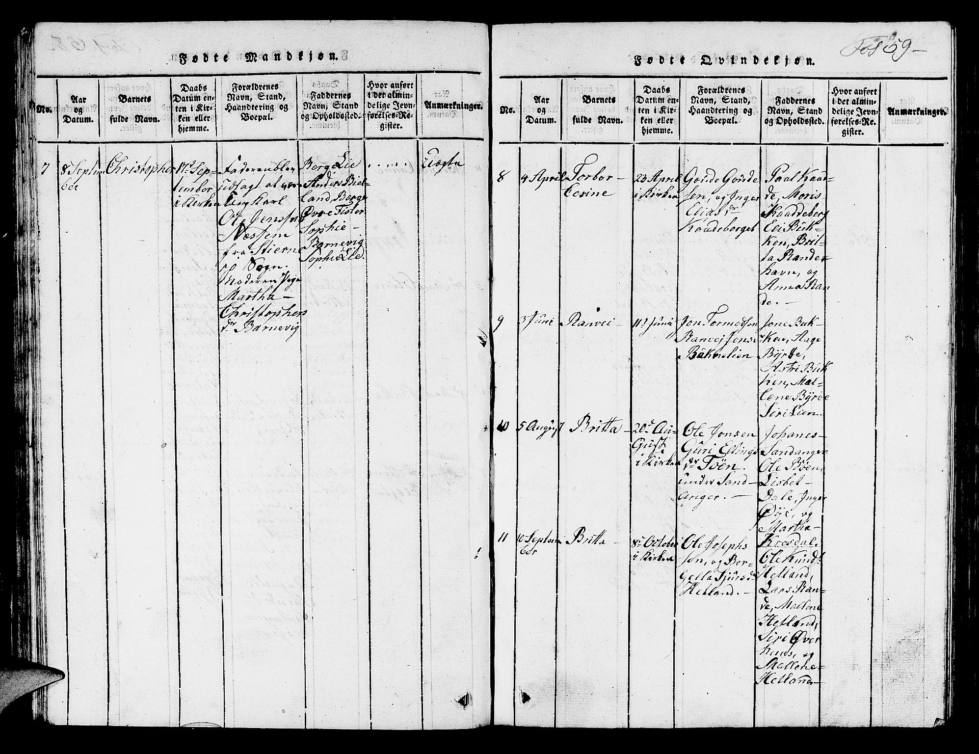 Hjelmeland sokneprestkontor, AV/SAST-A-101843/01/V/L0003: Parish register (copy) no. B 3, 1816-1841, p. 59