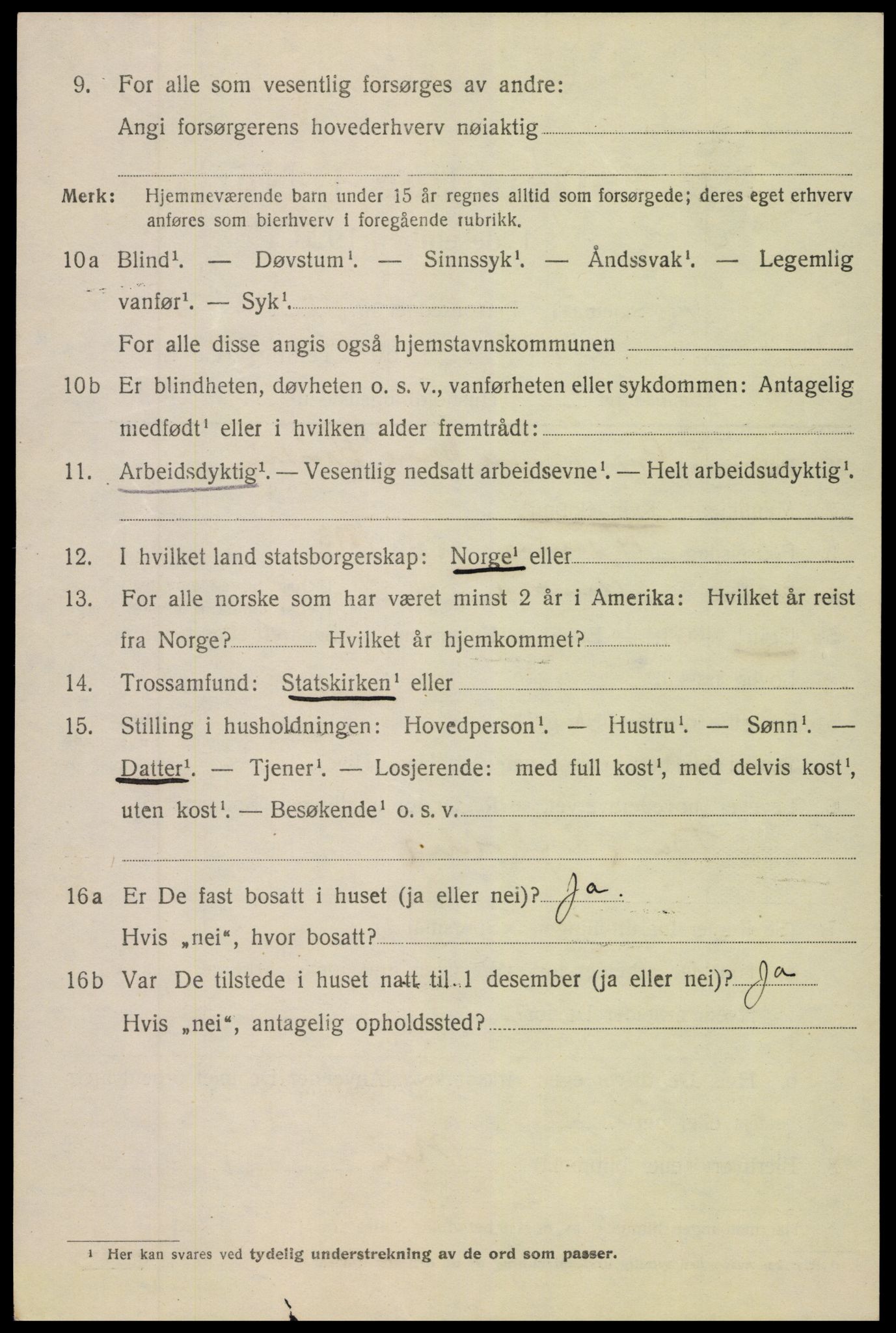 SAK, 1920 census for Arendal, 1920, p. 19817