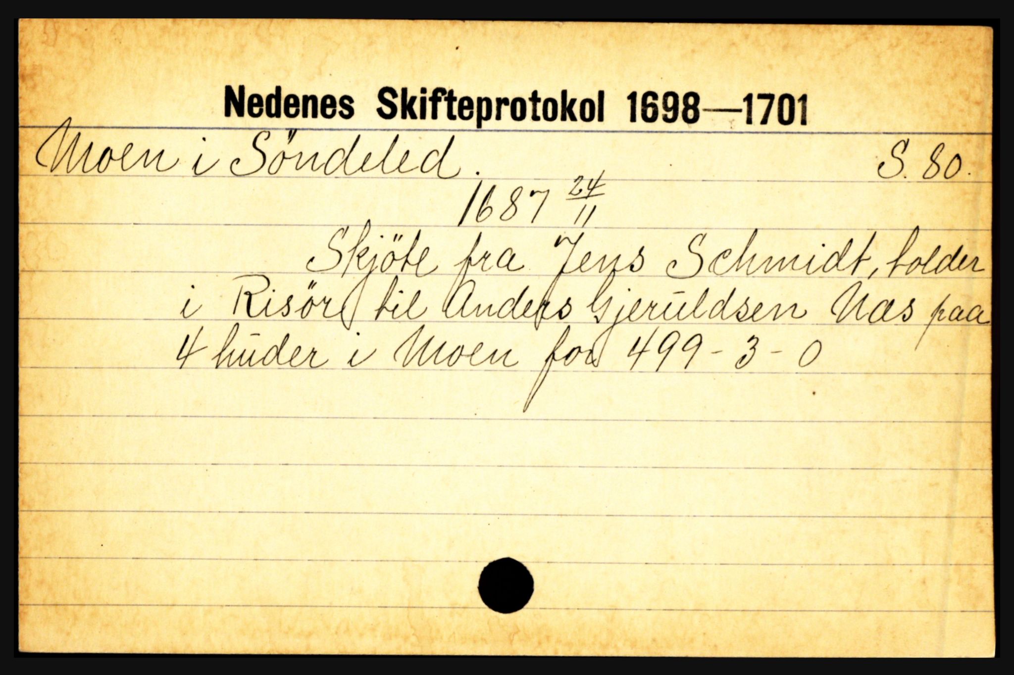 Nedenes sorenskriveri før 1824, AV/SAK-1221-0007/H, p. 20033